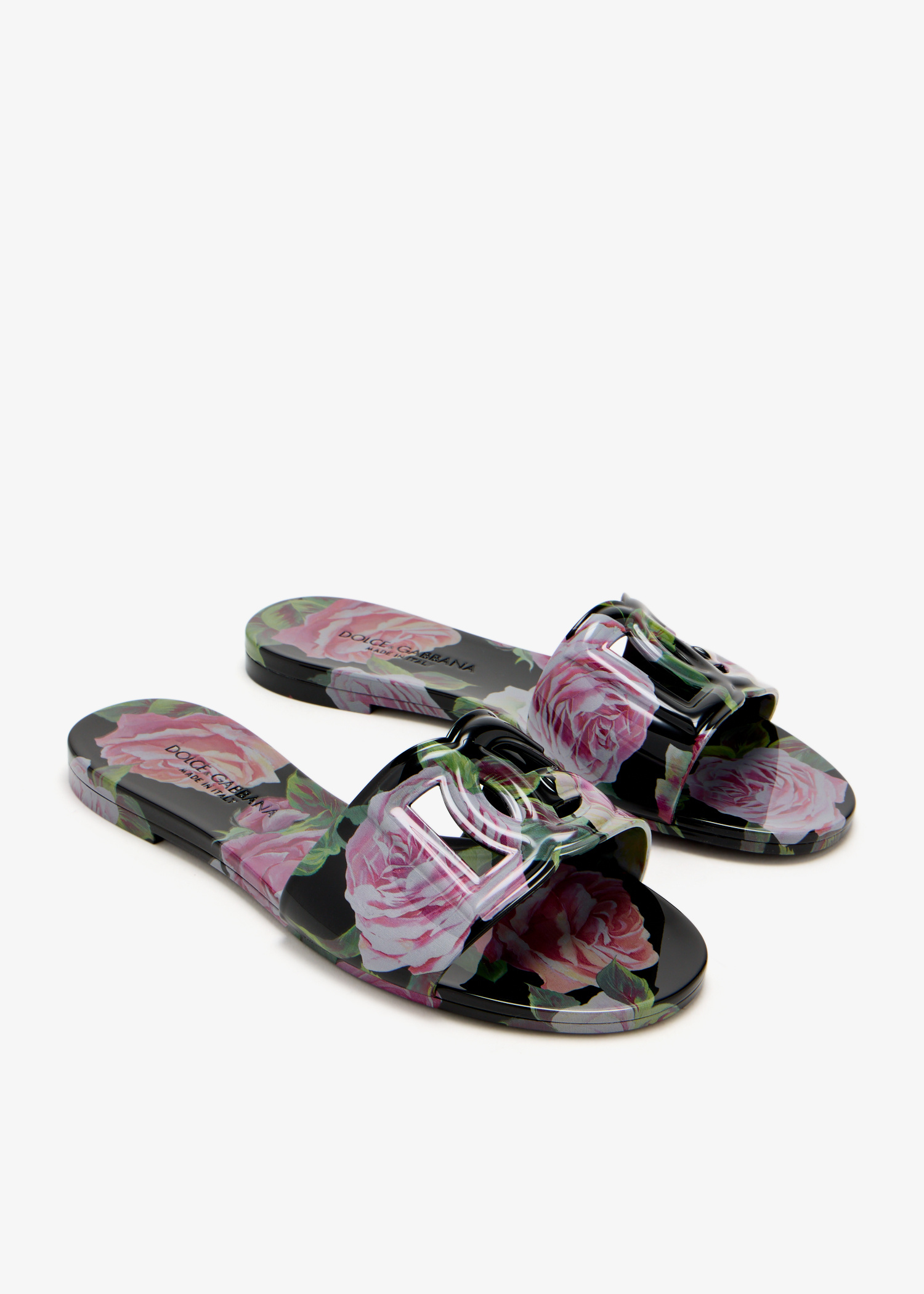 サンダル・ミュール DOLCE & GABBANA FLORAL PRINTED RUBBER SLIDE SANDALS Dolce & Gabbana floral-print Slides | Pink | FARFETCH