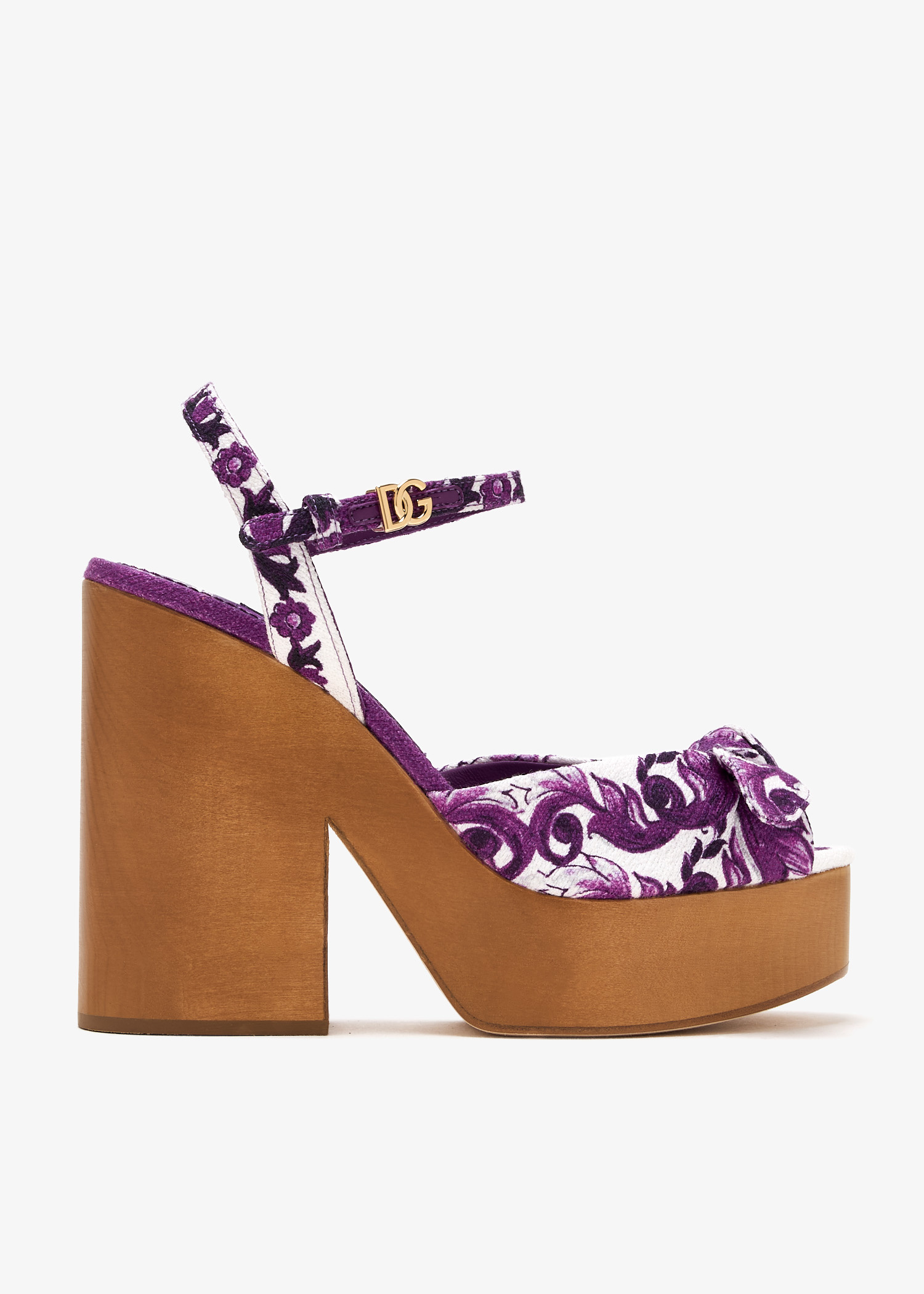 サンダル・ミュール Dolce & Gabbana FW25 'Maiolica' wedges (CZ0318AV804 I03TN) Wedge sandals with Majolica embroidery in Multicolor for