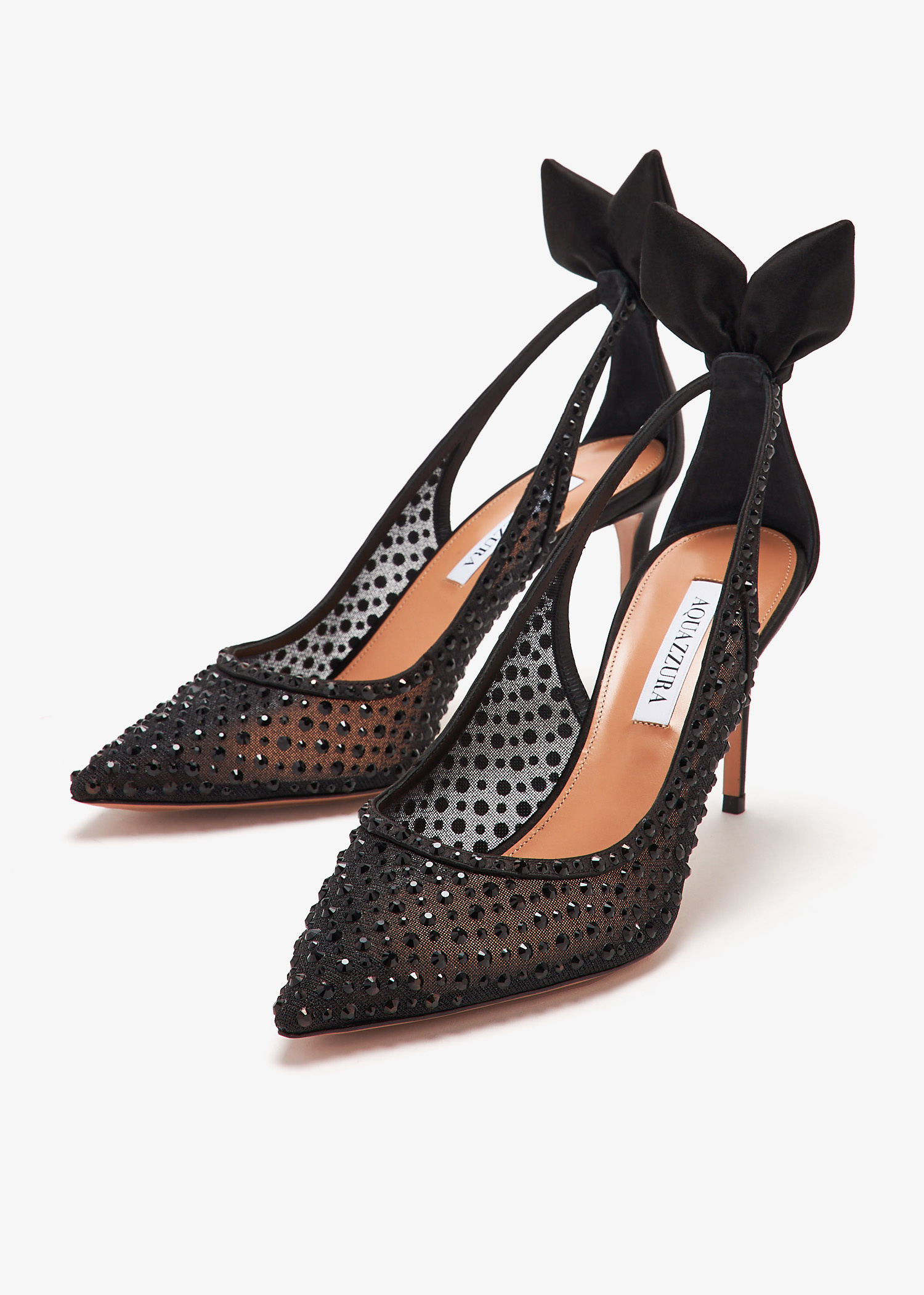 Aquazzura Bow Tie Crystal 85 pumps for Women - Black in UAE