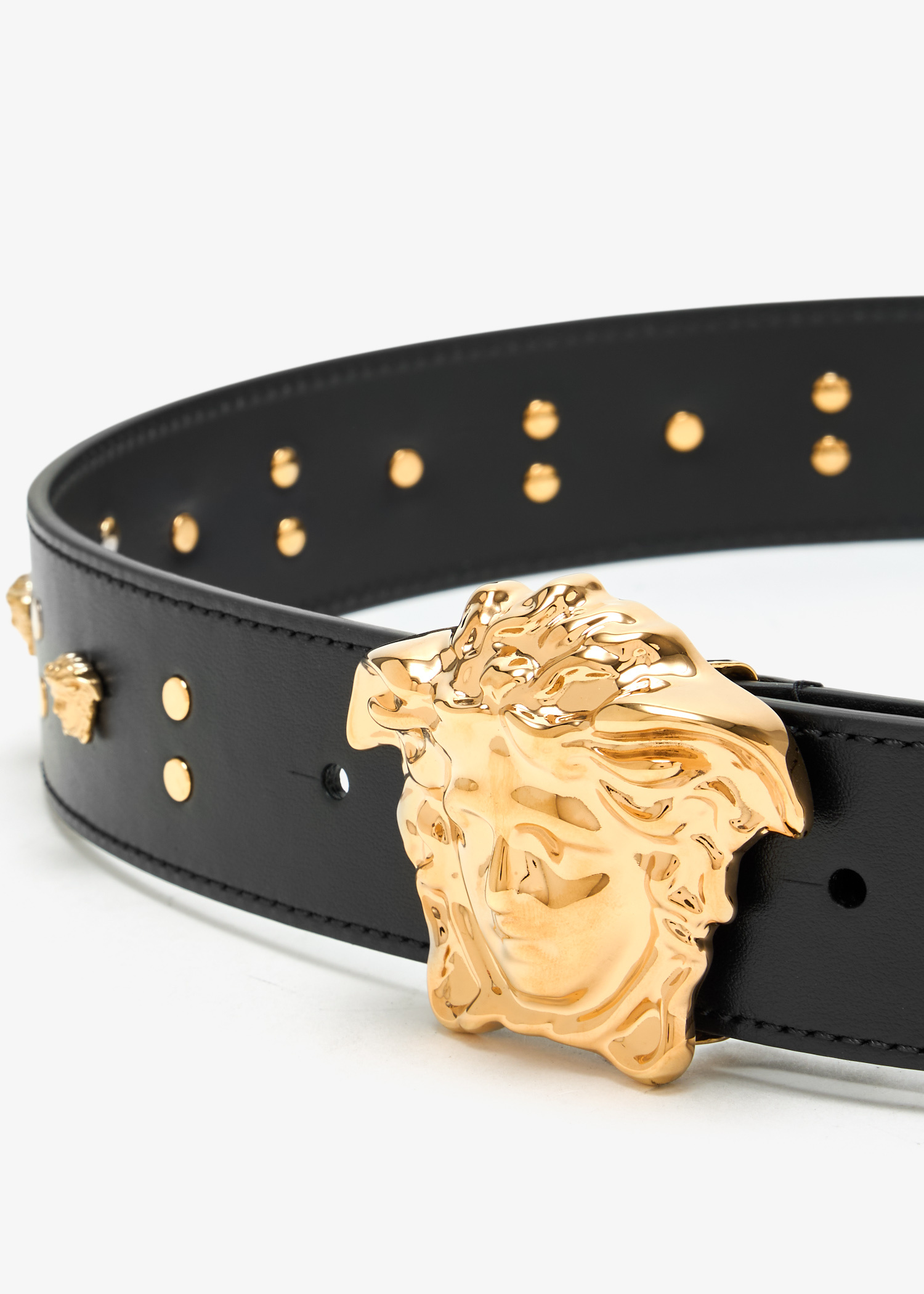 Versace Medusa studded leather belt for Men - Black in UAE | Level