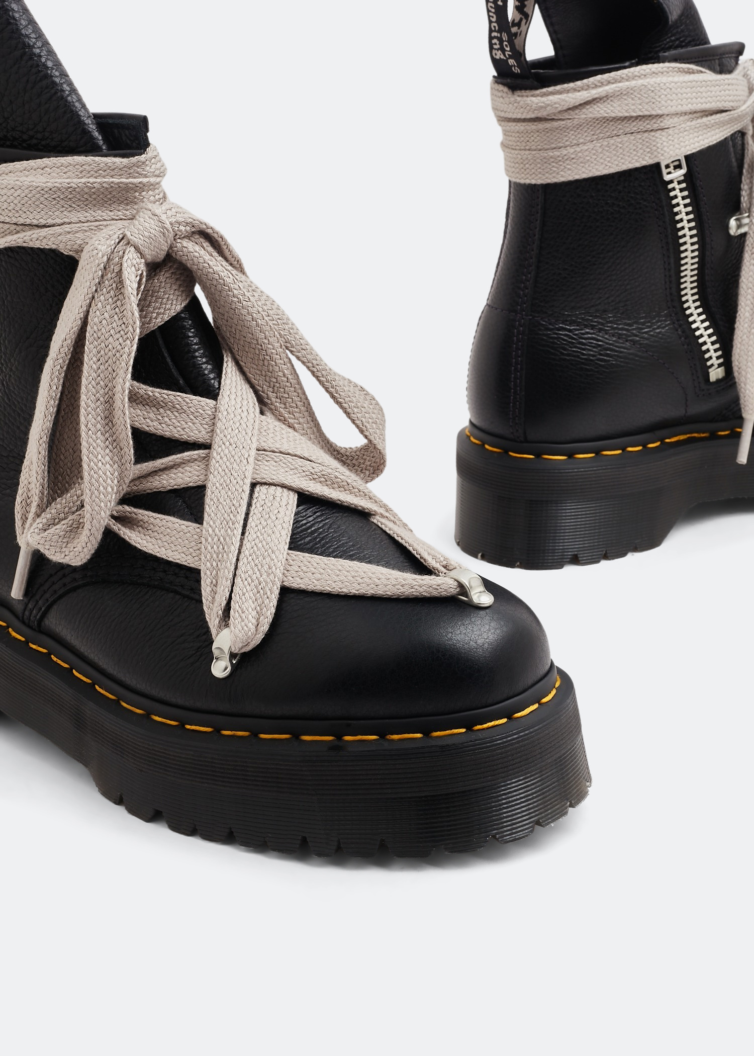 Rick Owens x Dr. Martens Quad Sole Pentagram jumbo lace boots for