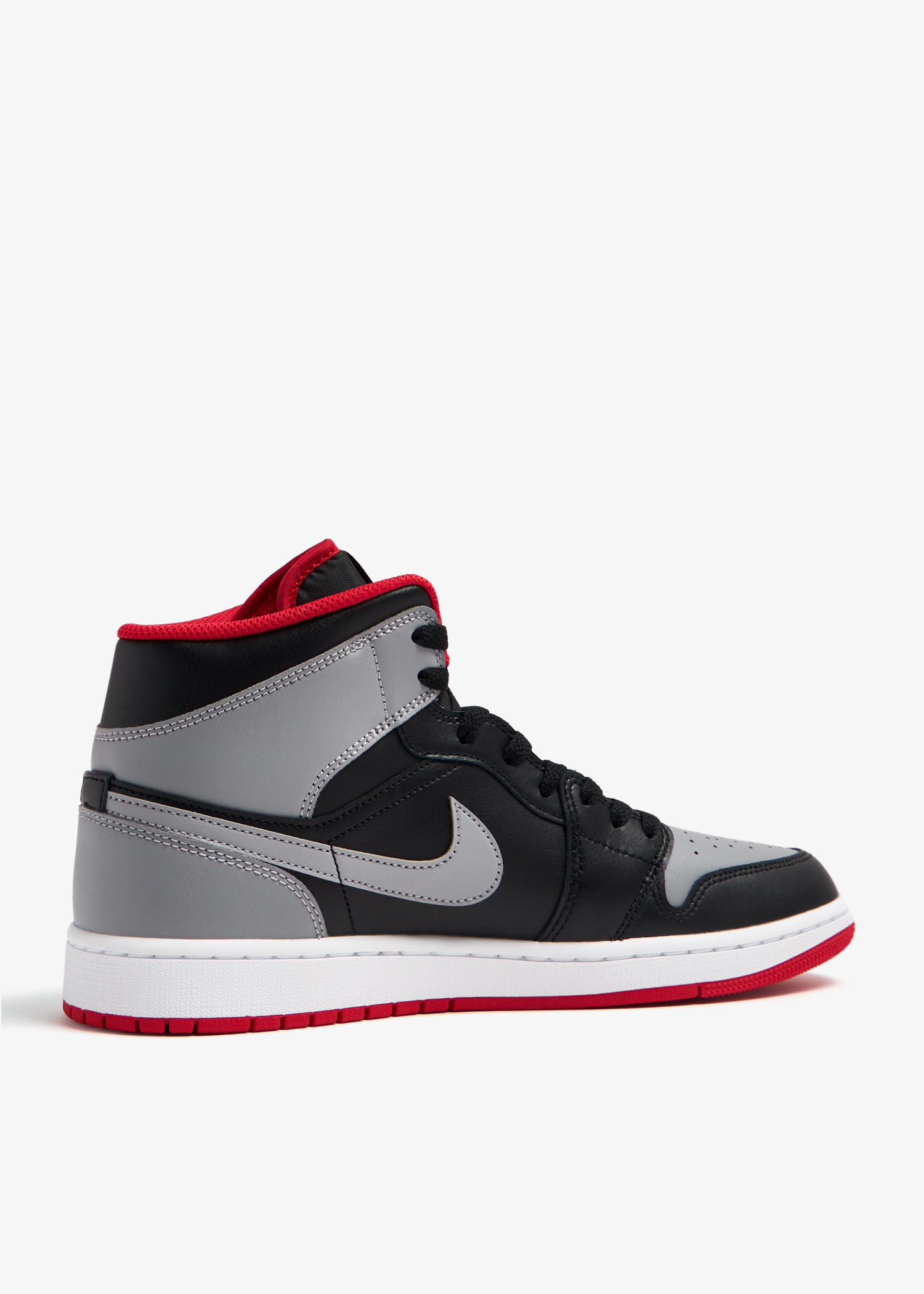 ★ナイキ★AIR JORDAN 1 MID BLACK CEMENT Nike mens Sneaker, Black/Cement Grey-fire Red-white, 8.5