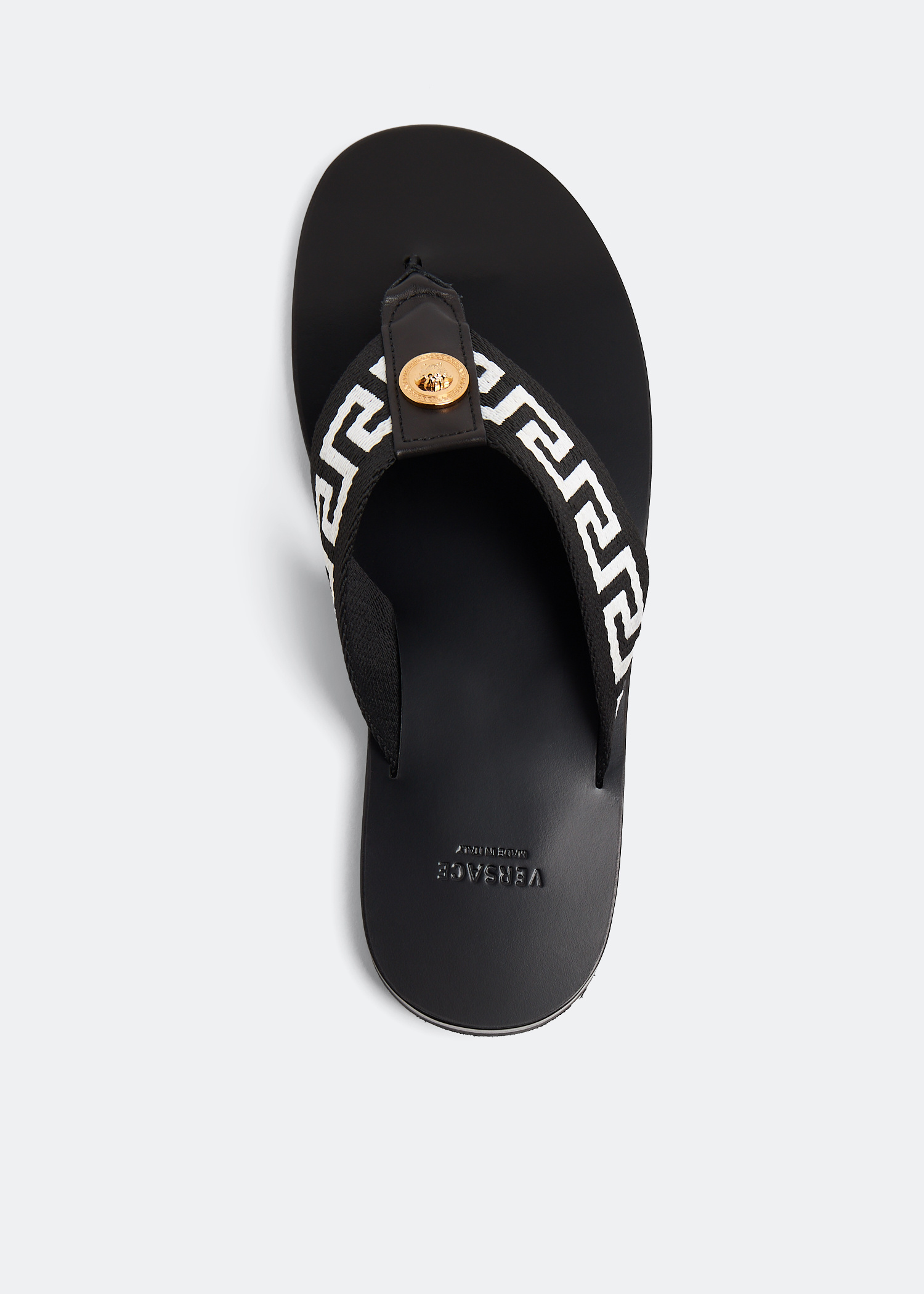 Versace Greca sandals for Men - Black in USA | Level Shoes display picture 1