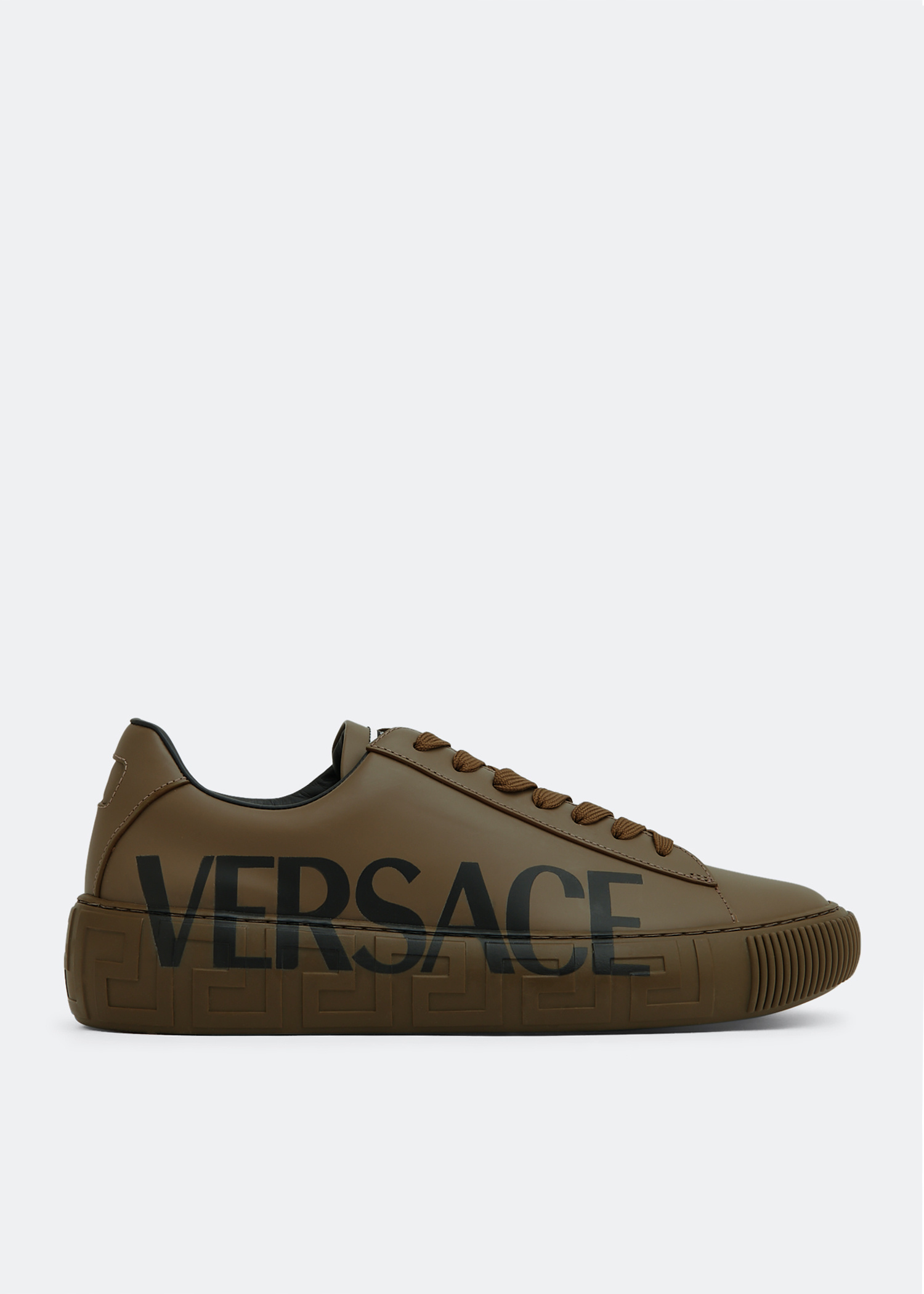 スニーカー VERSACE Sneakers Men Fabric Green/Taupe Versace Squalo 