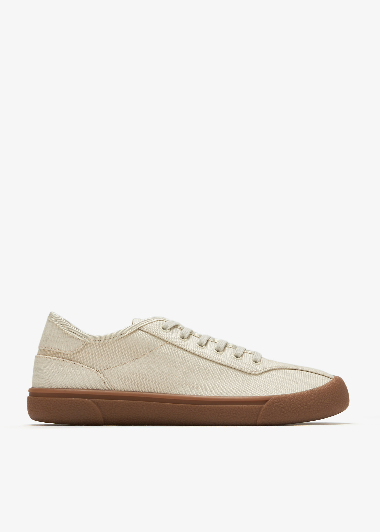 スニーカー The Row FW25 Sand canvas sneakers (F1611SPC SAT) The Row Canvas sneakers for Women - Cream in UAE | Level Shoes
