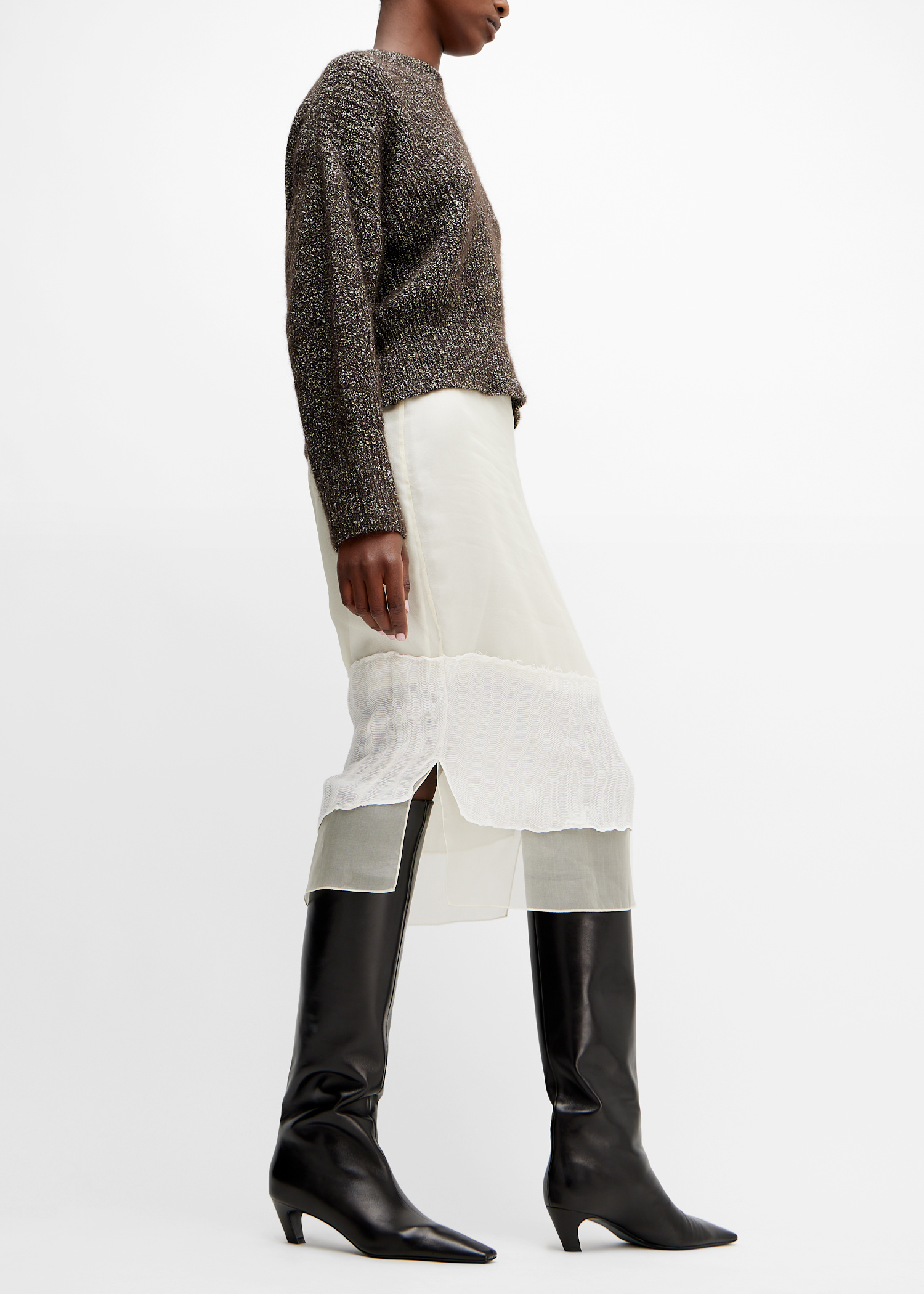 KHAITE Davis knee-high boots for Women - Black in USA | Level Shoes