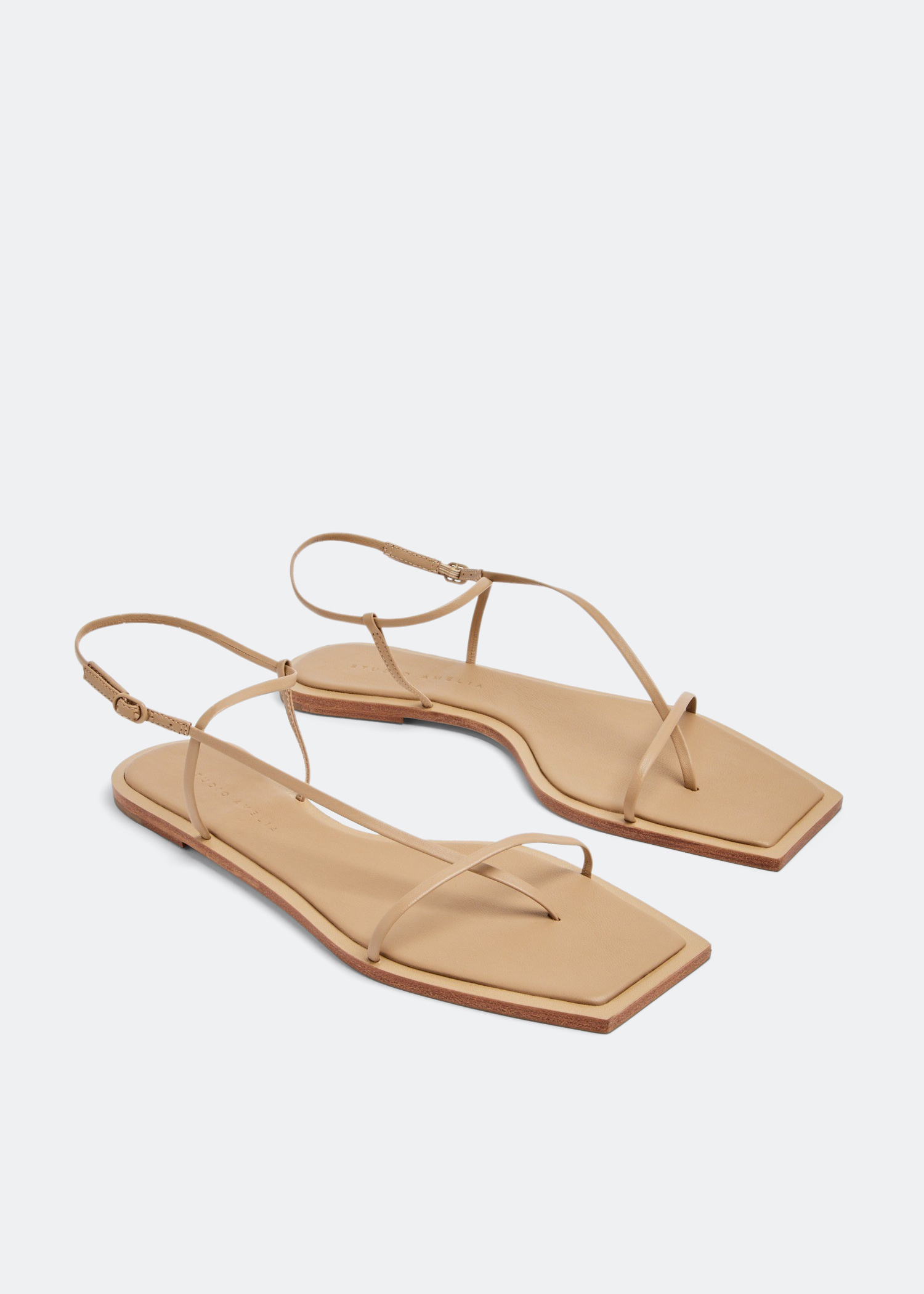Studio Amelia Filament squared flat sandals for Women - Beige in