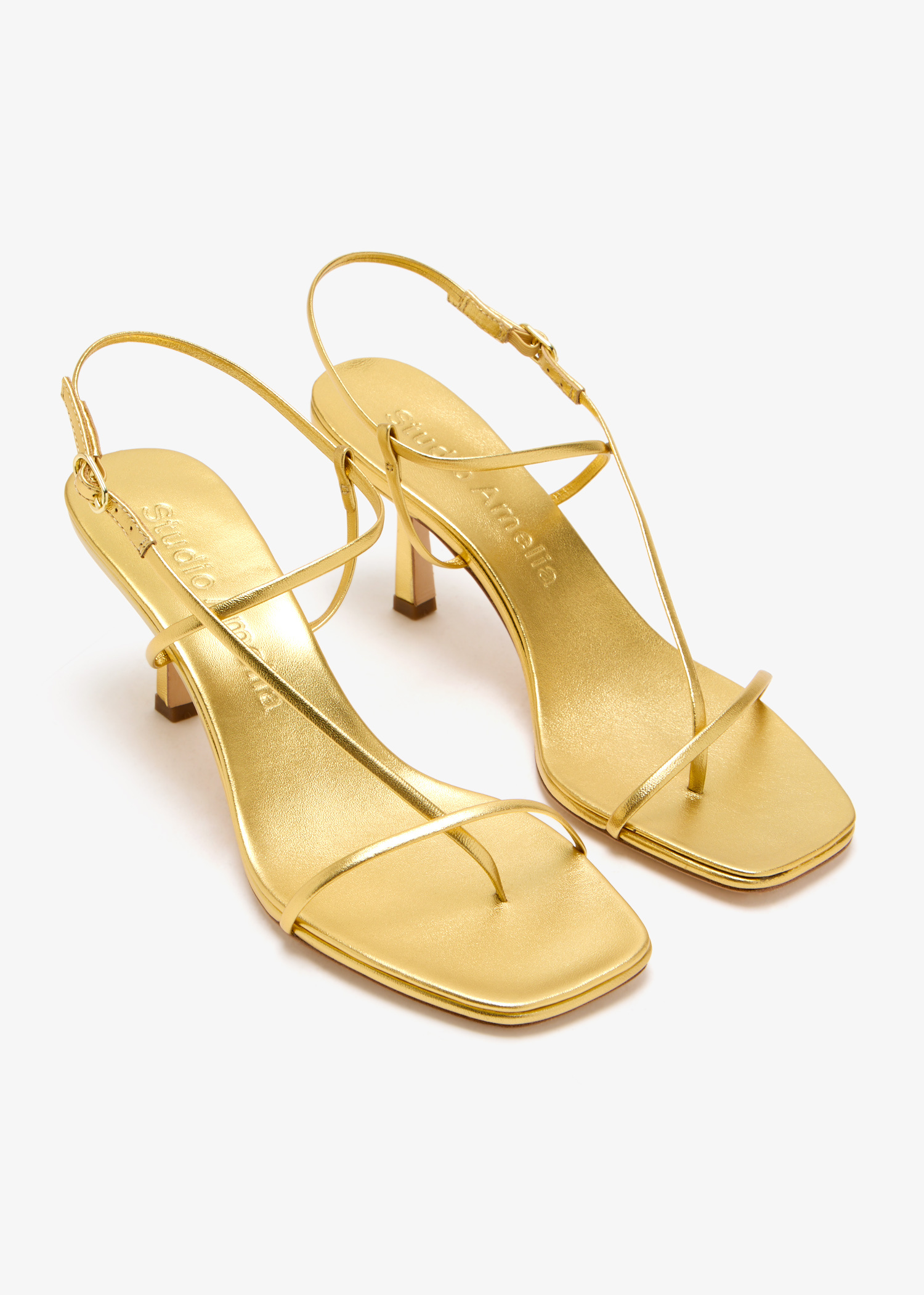 Studio Amelia Cross Front 70 sandals for Women - Gold in UAE