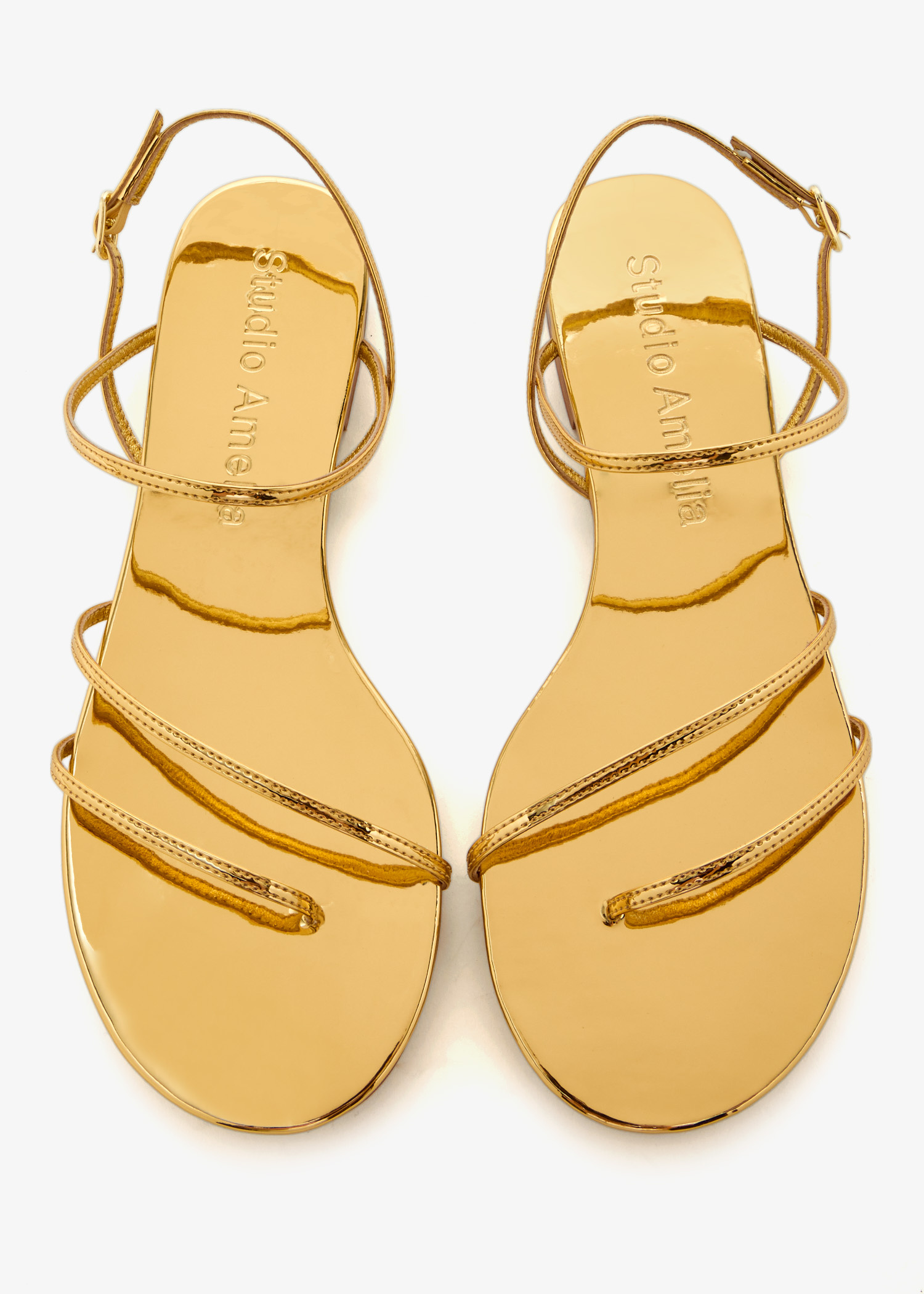 サンダル・ミュール STUDIO AMELIA SS25 Sandals (F860CFS HELIX FLATGLD) STUDIO AMELIA-HELIX FLAT SANDAL-F860CFS BLK – Dope