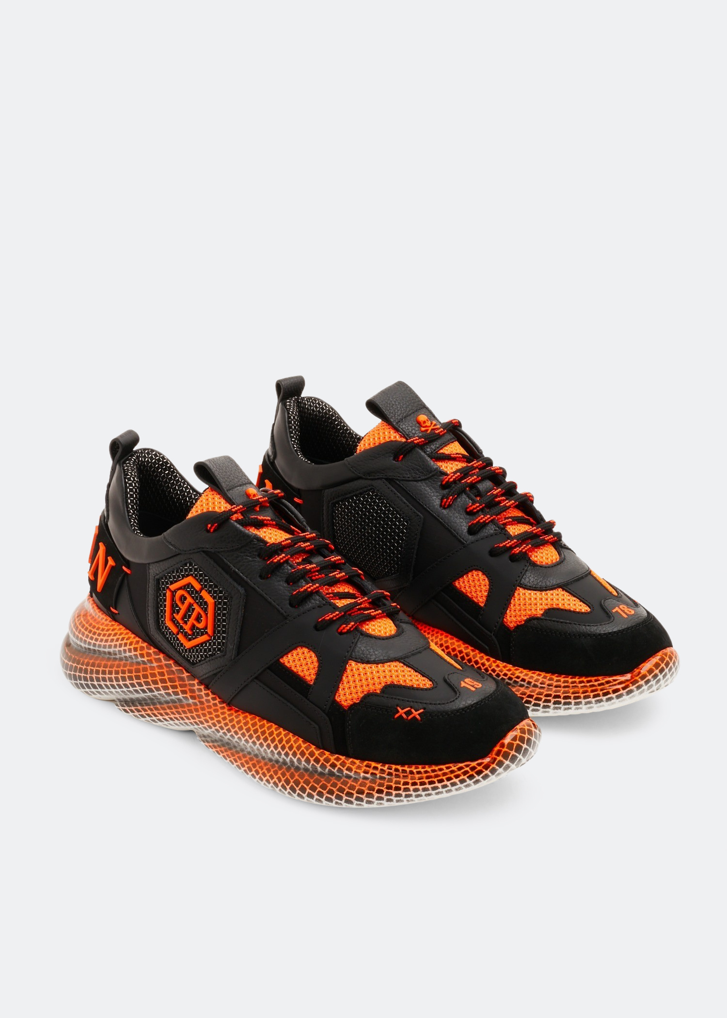 Philipp Plein Hexagon runner sneakers for Men - Orange in USA 
