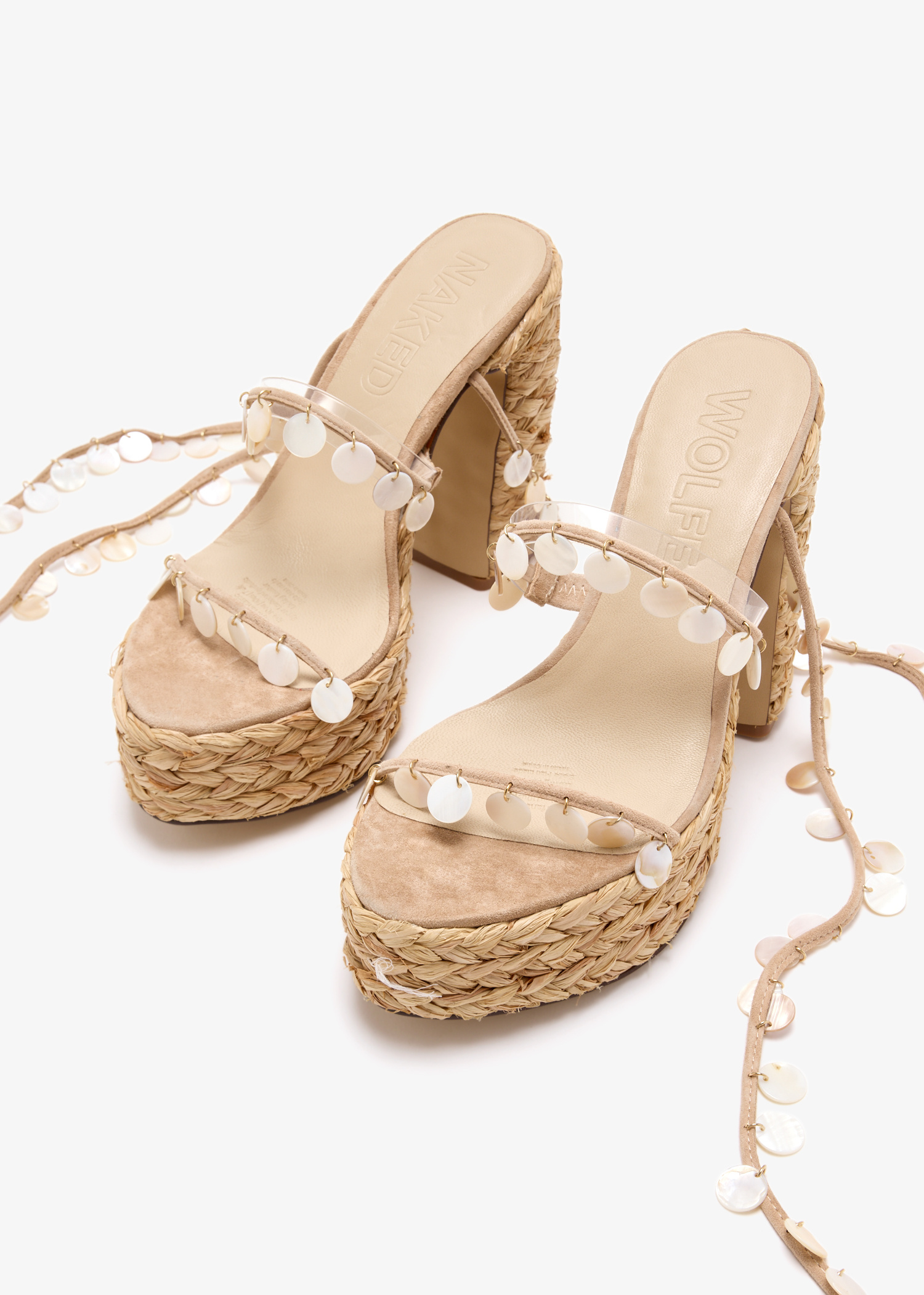 Naked Wolfe Fantastic wedges for Women - Beige in Bahrain