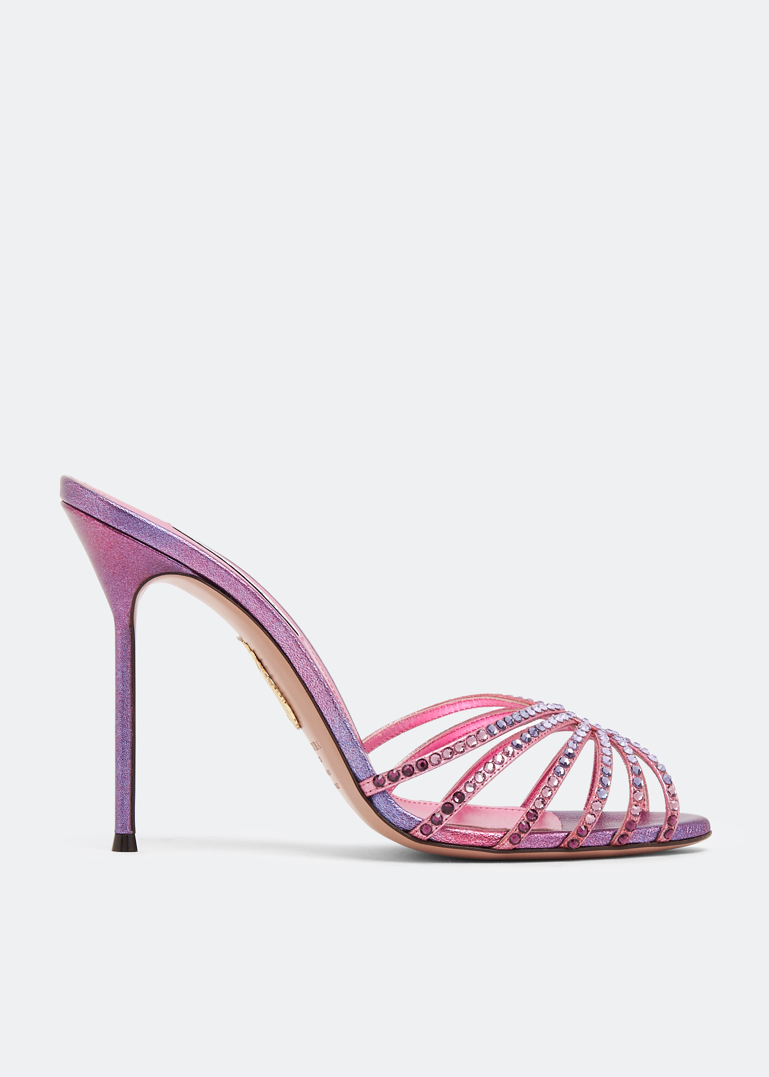Aquazzura Flow 105 crystal mules for Women - Pink in USA | Level Shoes