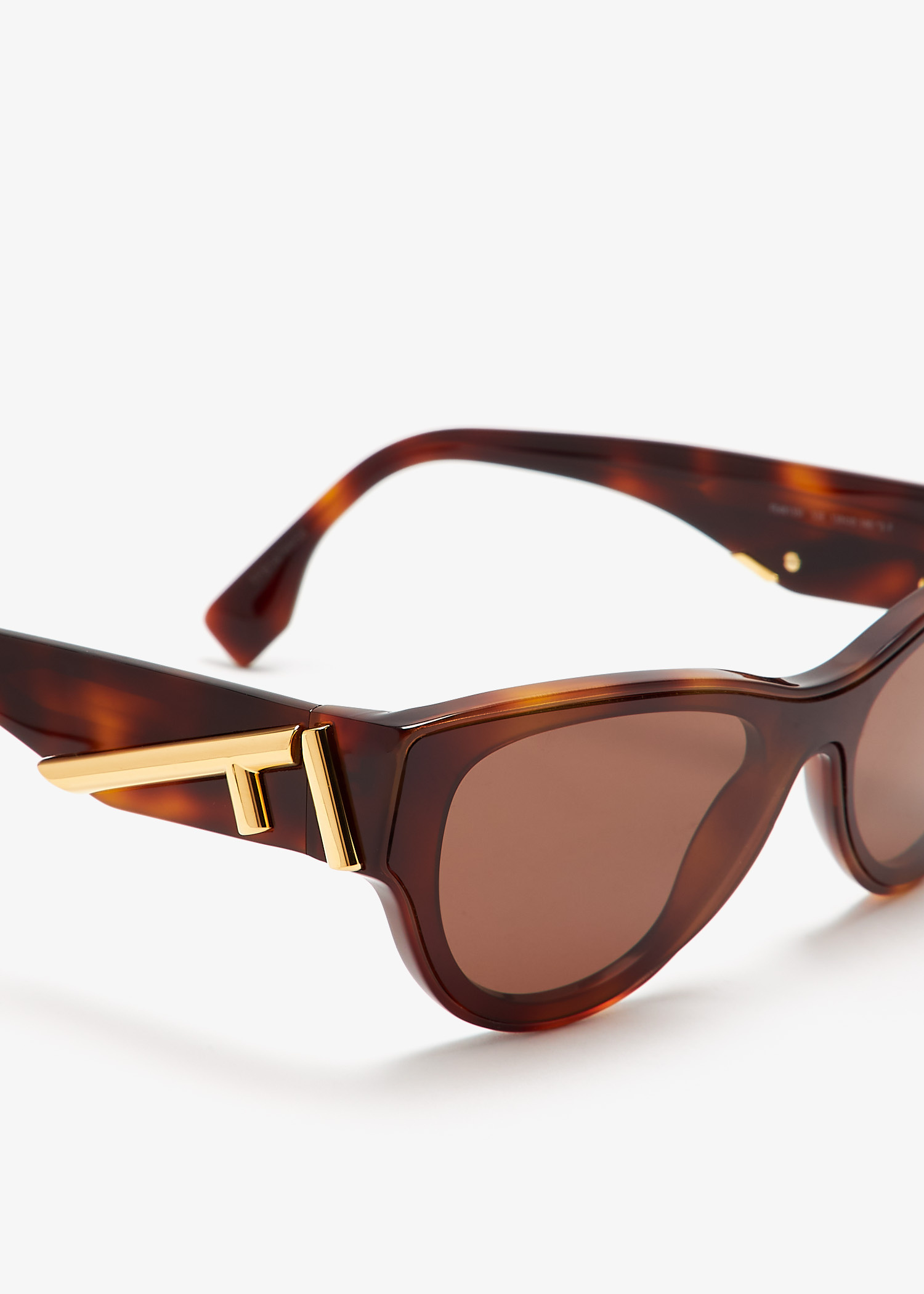 FENDI Brown Oversized Cat Eye UV Sunglasses Style FE400351 01E FENDI F logo NEW Fendi Oversized F Logo Acetate Cat-Eye Sunglasses | Neiman  main image 3