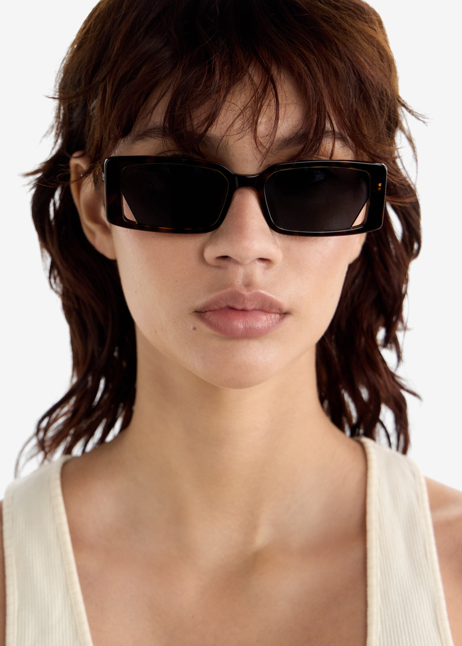 NEW Fendi FE40164I Way Brown Rectangular Slim Sunglasses FENDI Fendi Way rectangular sunglasses for Women - Brown in  main image 2
