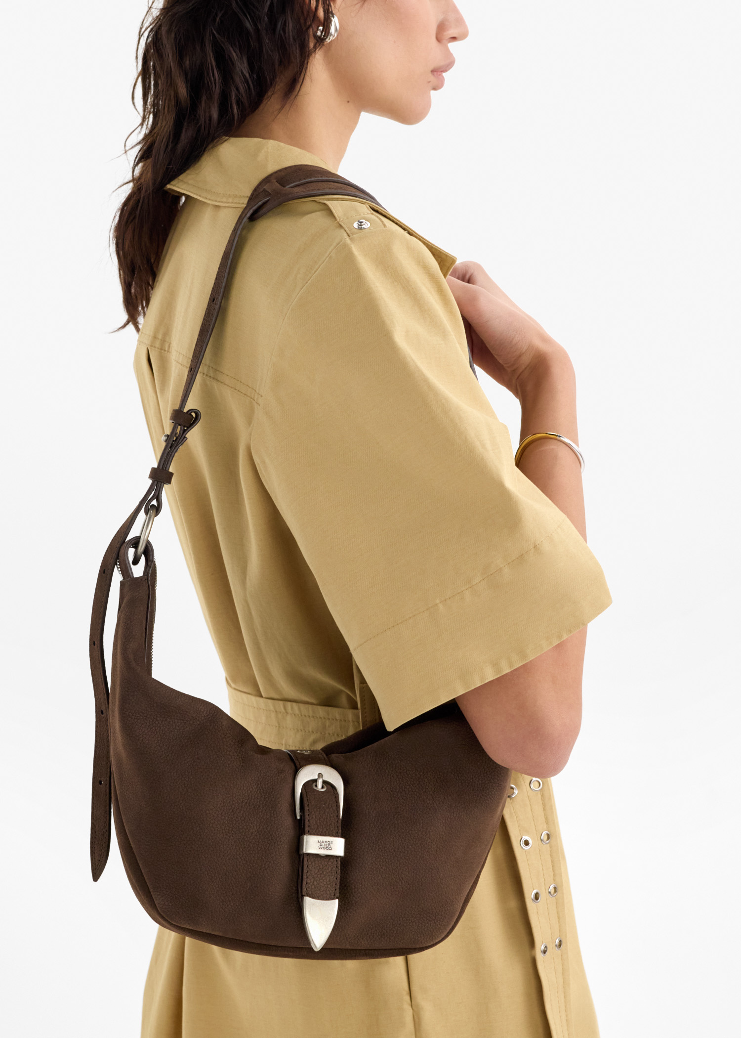 MARGESHERWOOD Belted Hobo medium bag for Women - Brown in