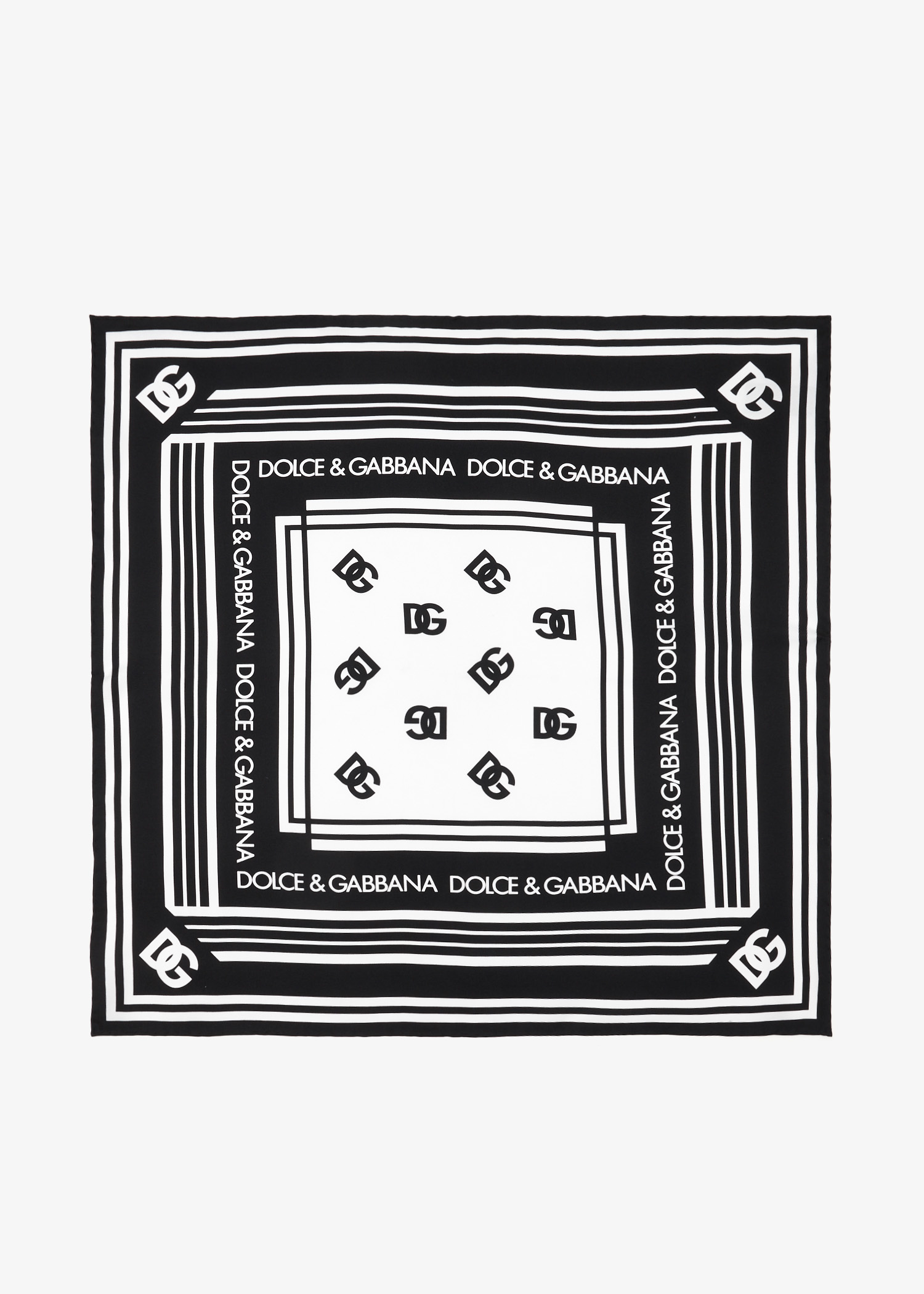 Dolce&Gabbana DG logo silk twill scarf for Women - Printed