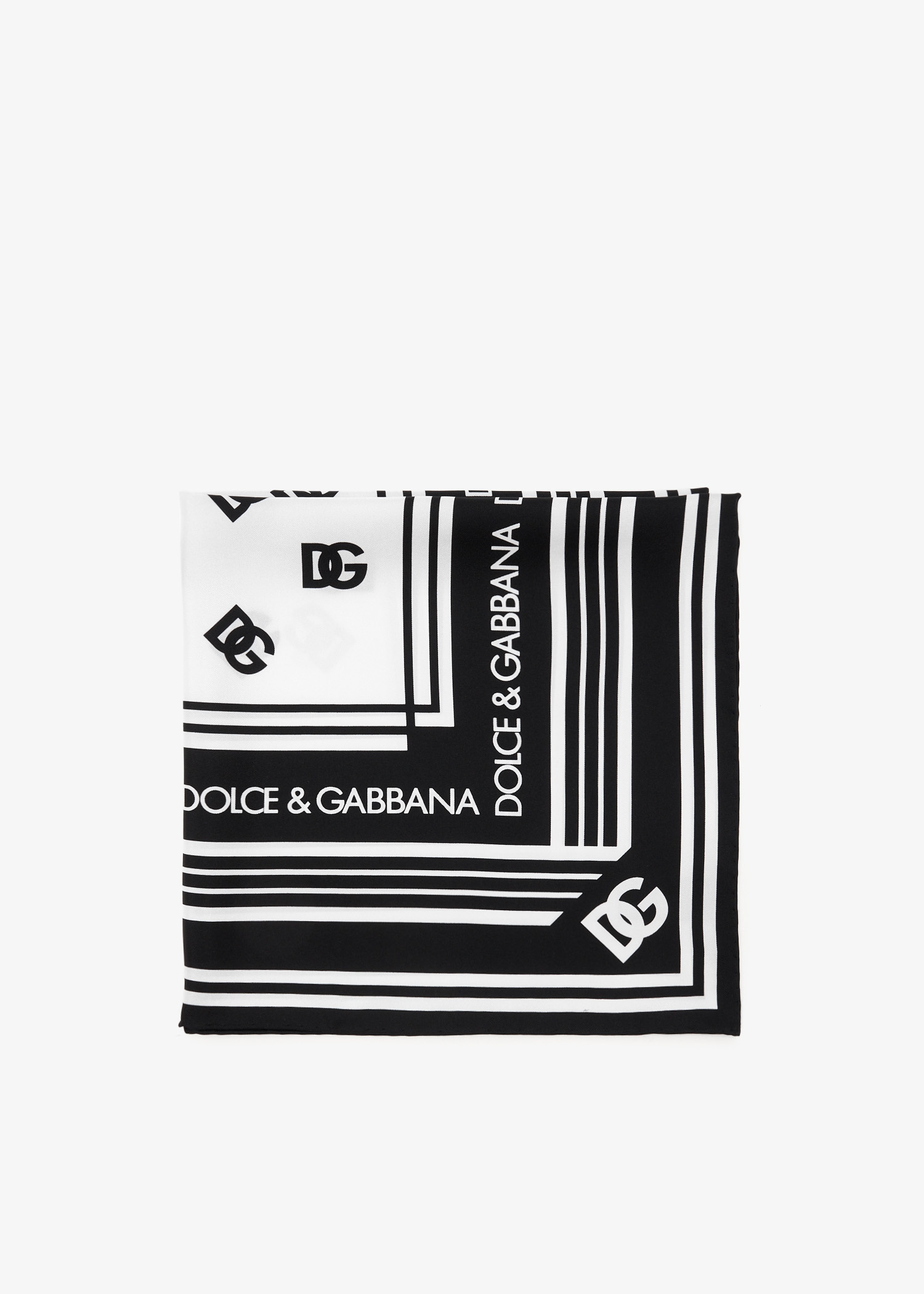 Dolce&Gabbana DG logo silk twill scarf for Women - Printed