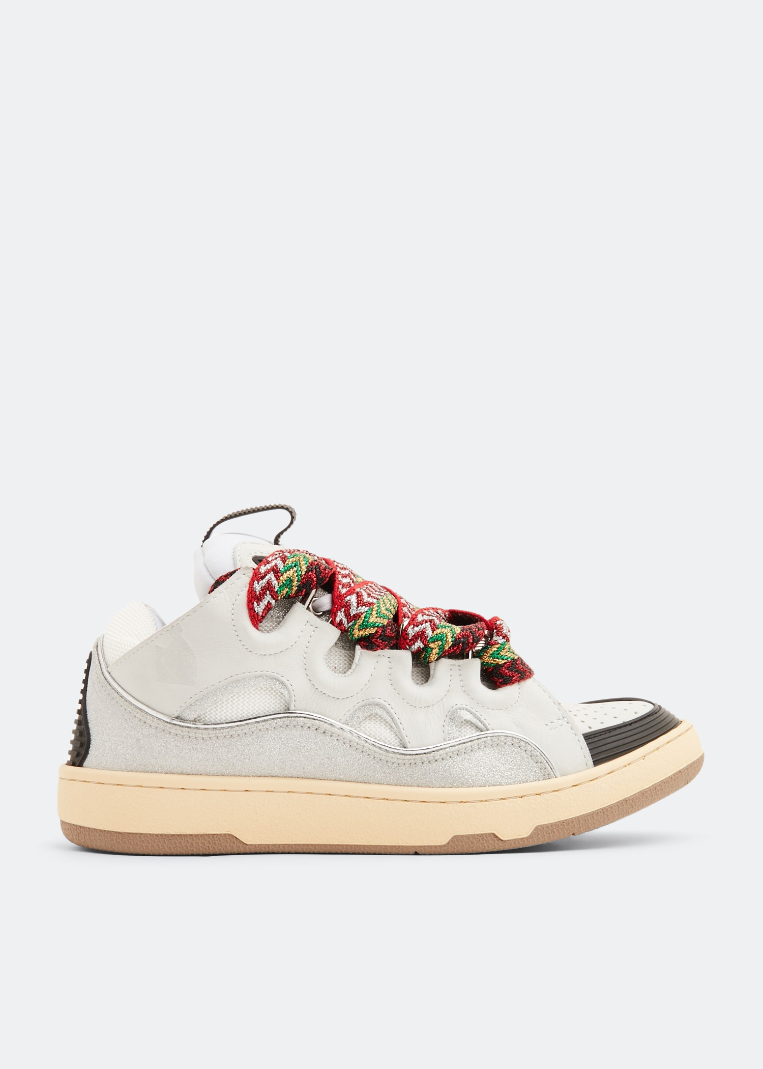 Lanvin Curb leather sneakers for Women - Silver in UAE
