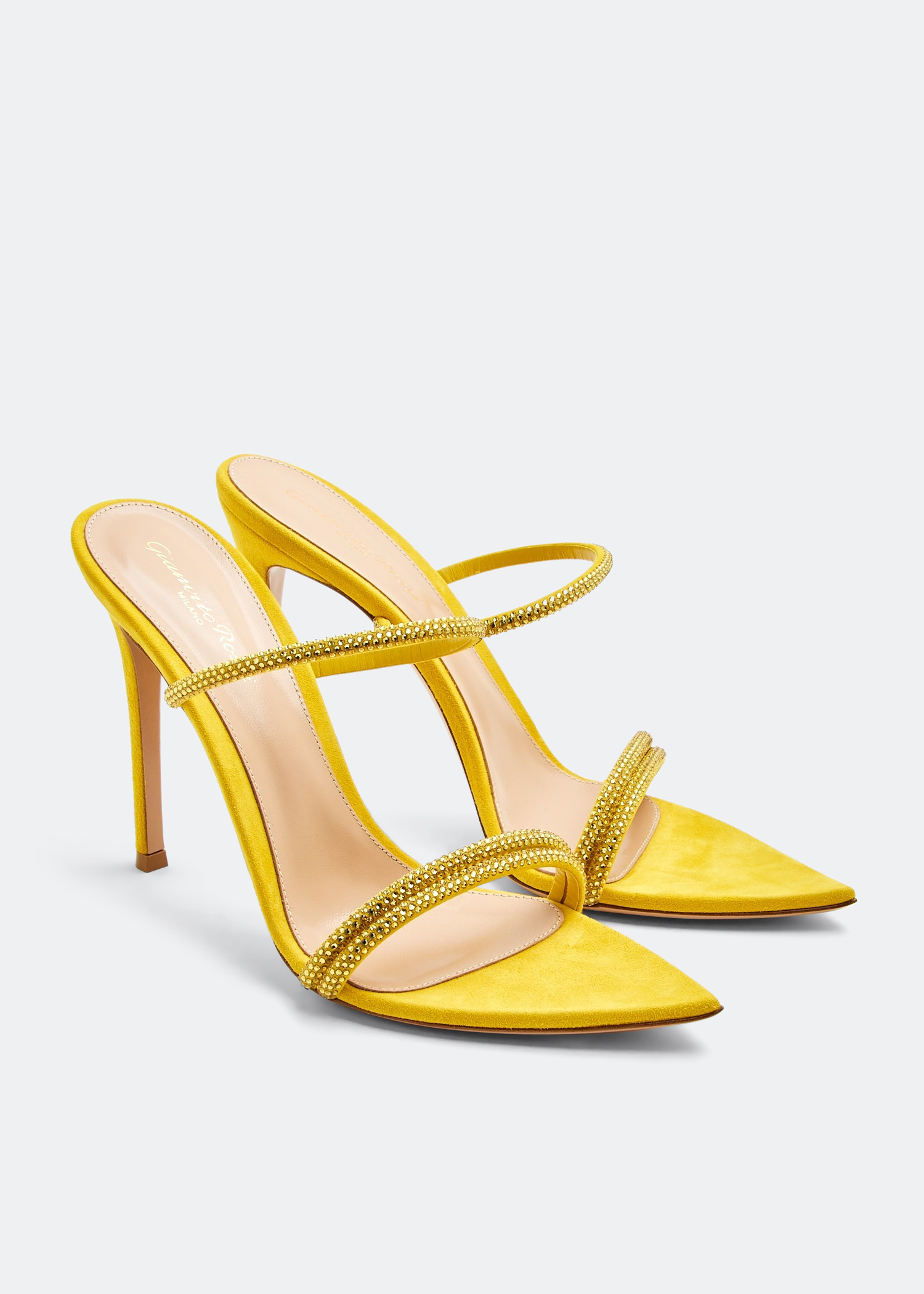 Gianvito Rossi Cannes mules for Women - Yellow in UAE Gianvito Rossi Cannes mules for Women - Yellow in UAE