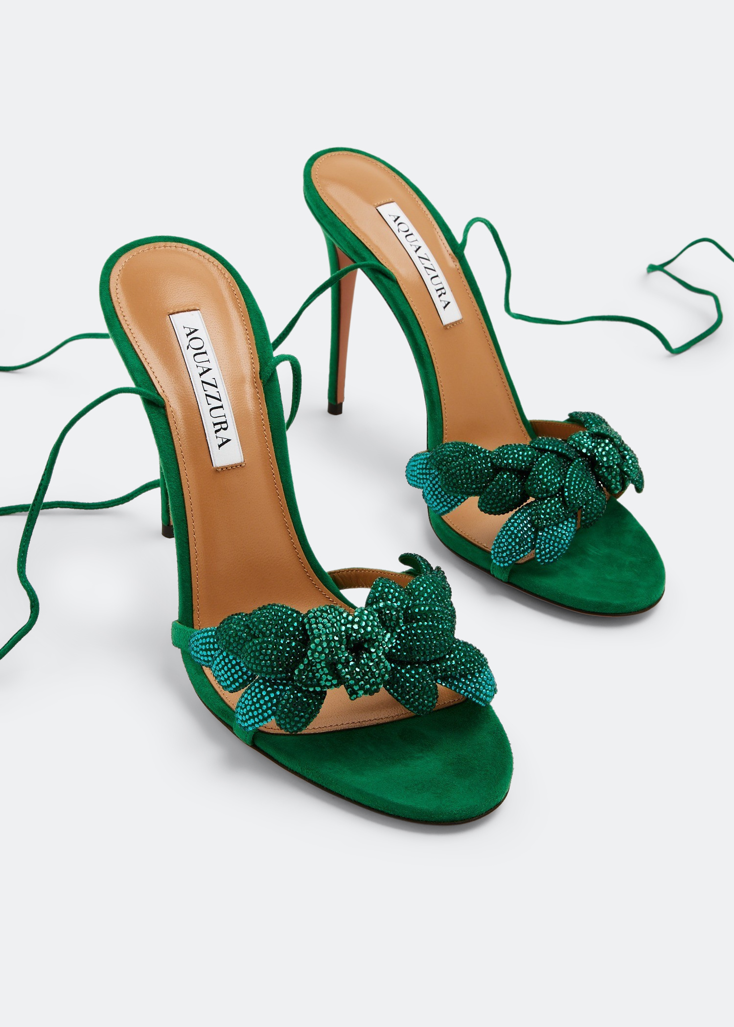 パンプス AQUAZZURA FW25 Heeled shoes (VBTMIDL1 SUECD3) Aquazzura Galactic Flower sandals for Women - Green in UAE