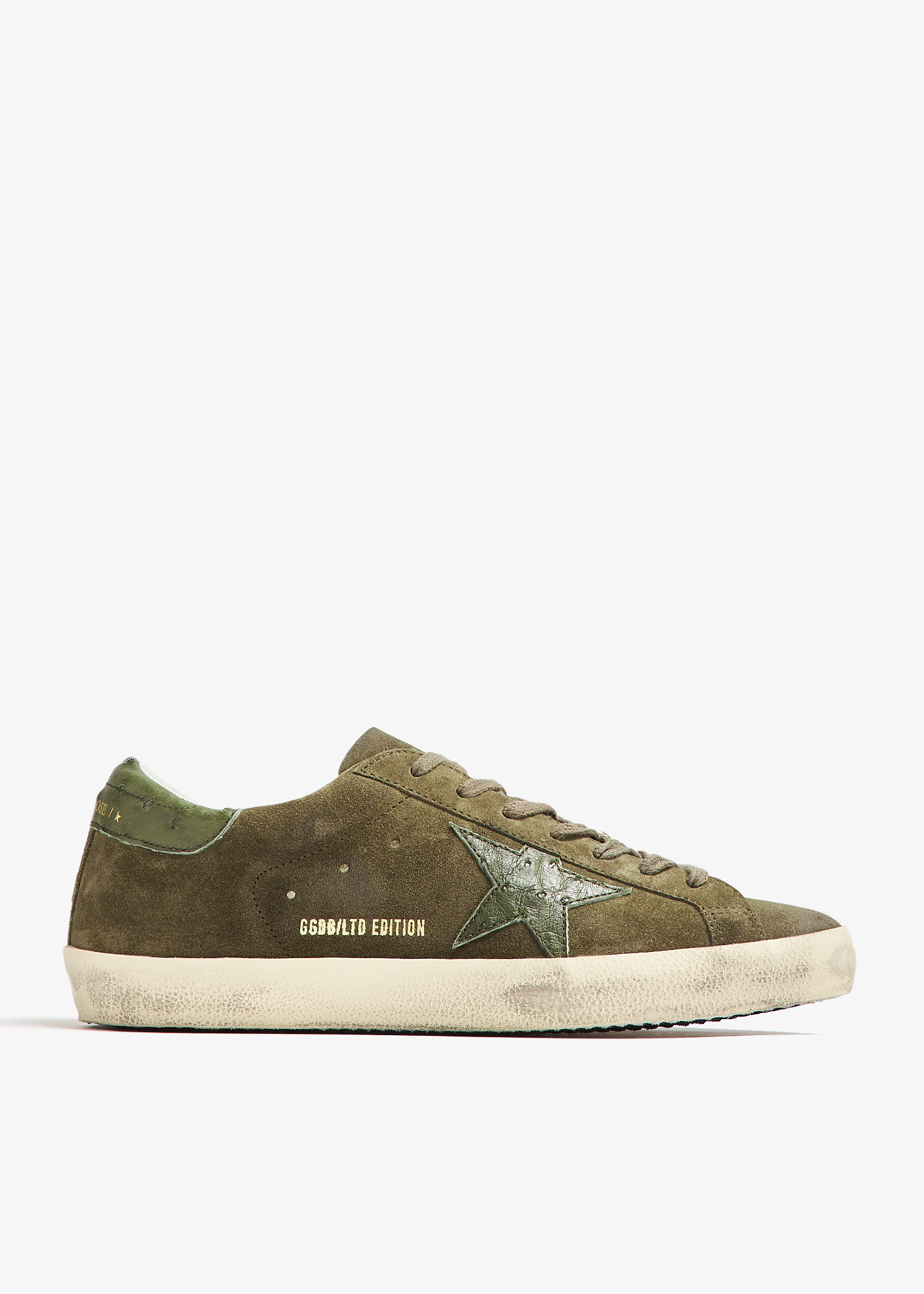 【GOLDEN 】送料/関税込 SUPERSTAR GREEN TAB SNEAKERS Men's Super-Star with green suede star and yellow croc-print