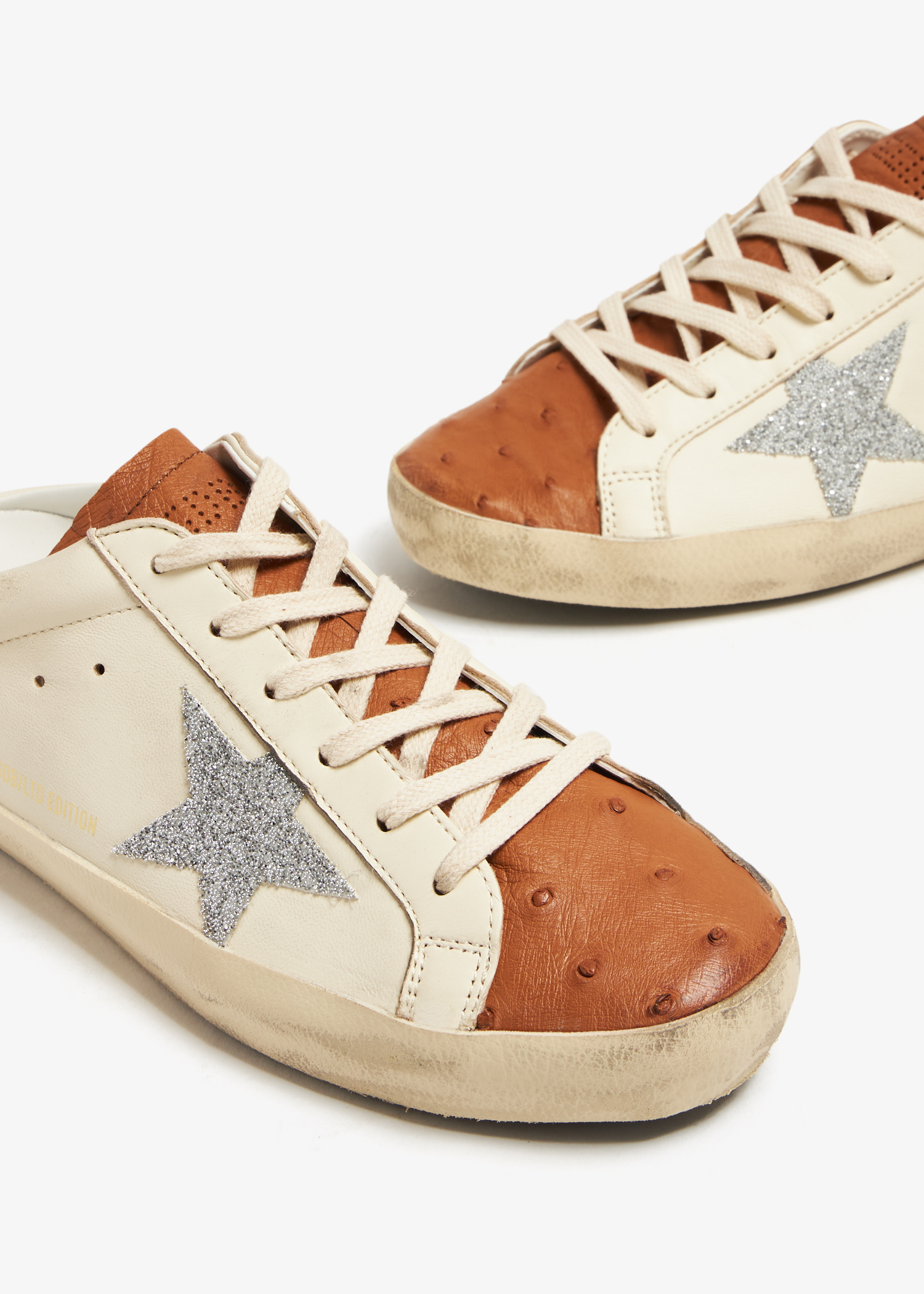 【関税込み】GOLDEN  SUPERSTAR' SABOTS Super-Star Sabots in leather with plasticized gold glitter star