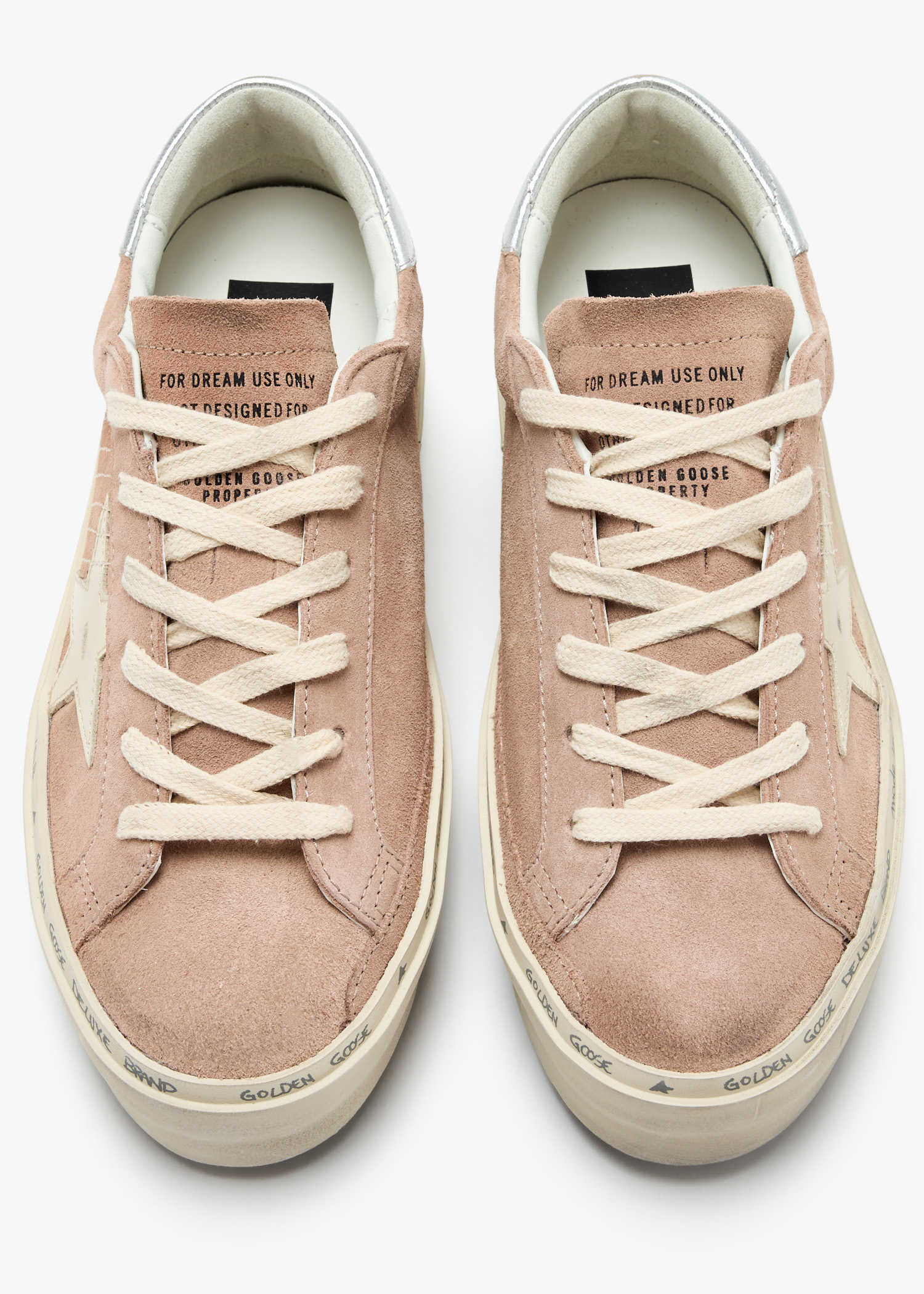 靴 GOLDEN  HI STAR SUEDE SNEAKER Golden Goose Hi Star Suede Sneaker in Tobacco Tan & Silver
