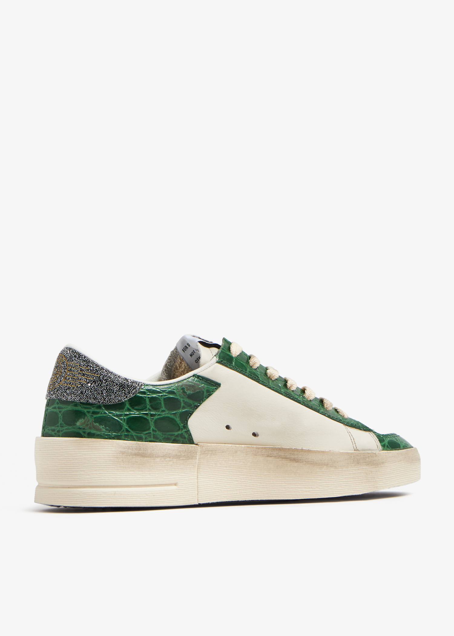 【GOLDEN 】送料/関税込 SUPERSTAR GREEN TAB SNEAKERS Men's Super-Star with green suede star and yellow croc-print
