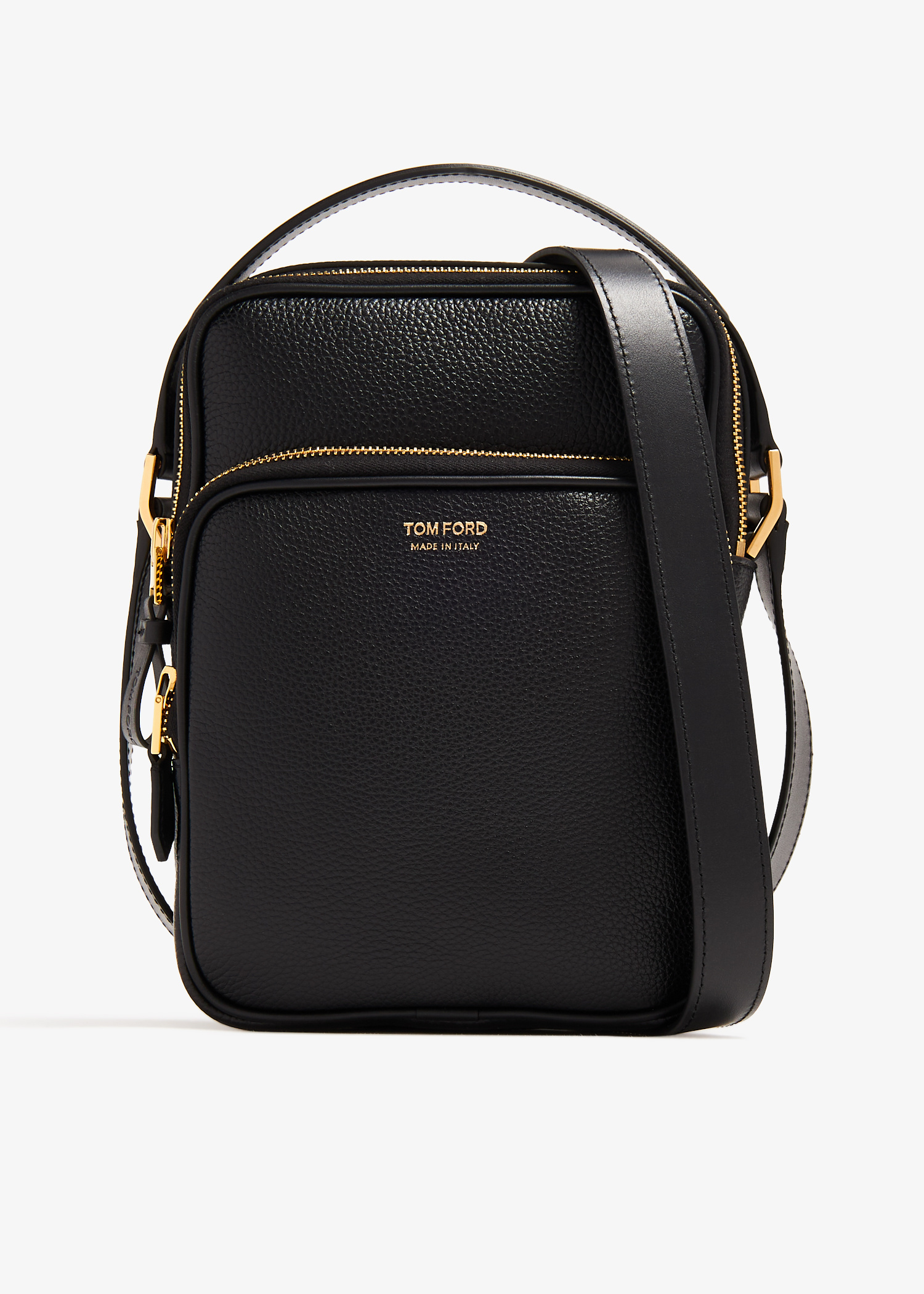 Tom Ford Double zip messenger bag for Men - Black in USA | Level Shoes