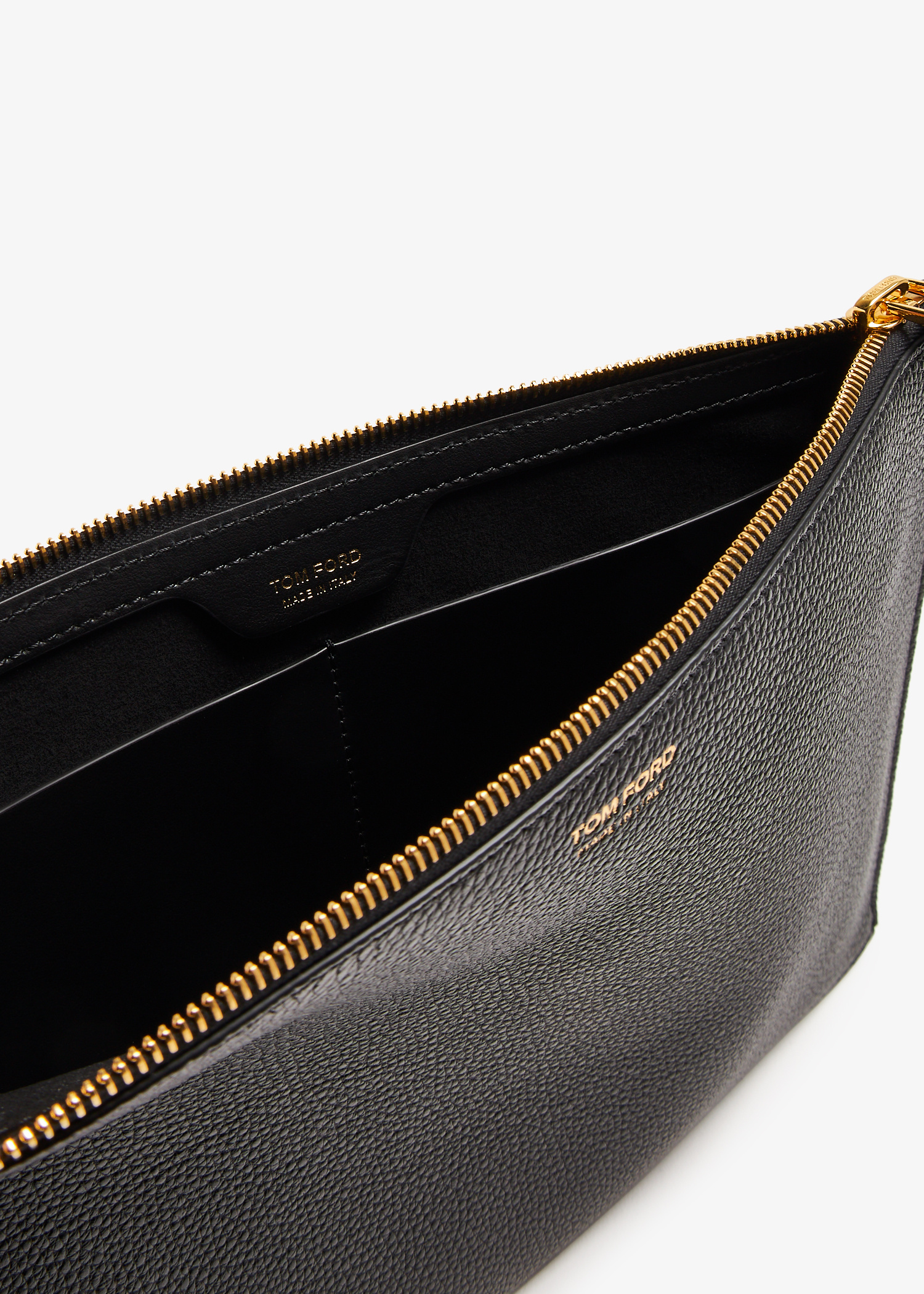 Tom Ford Grained leather flat pouch for Men - Black in UAE