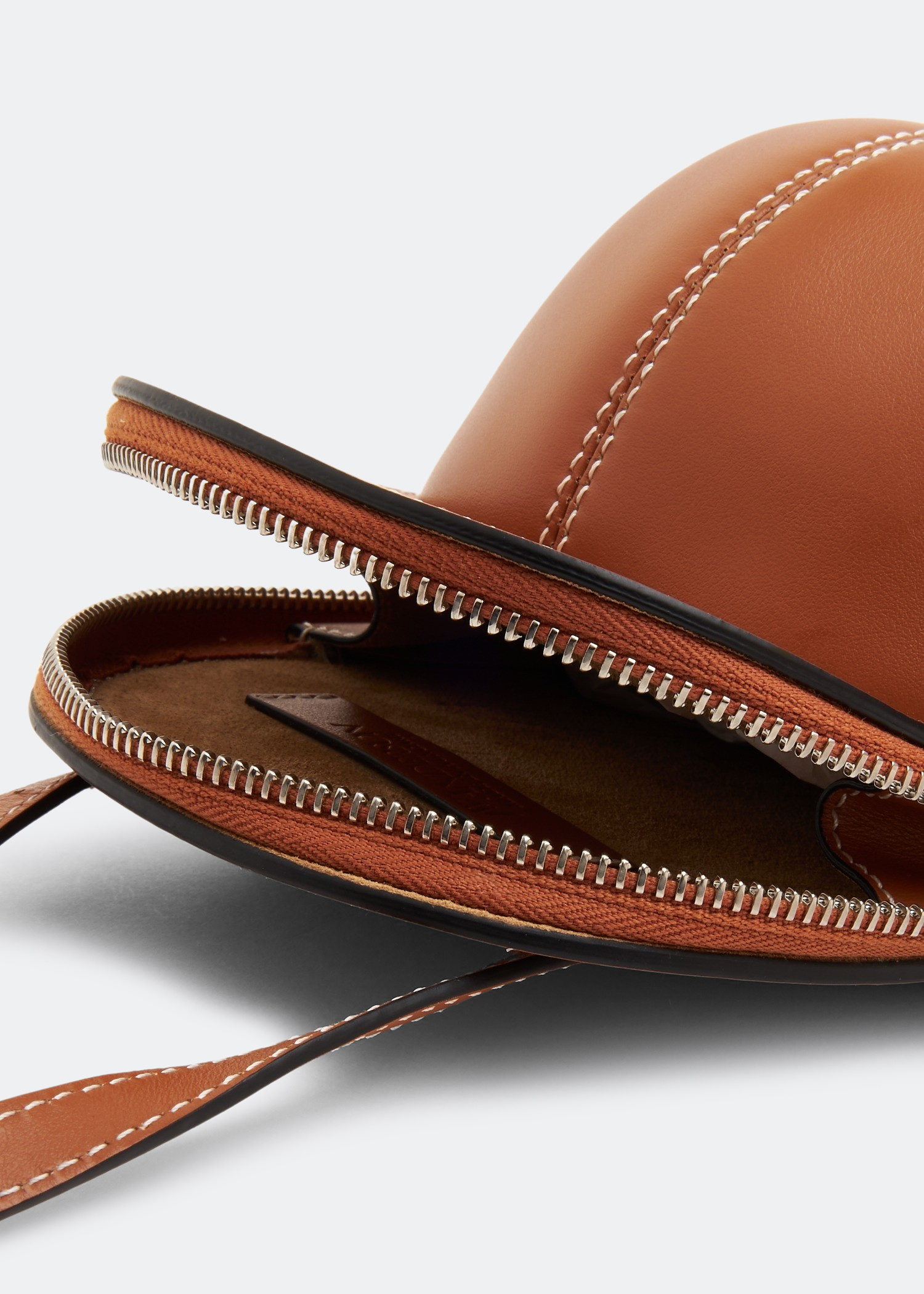 ★J W ANDERSON★ Nano Smooth Leather Cap Cross Bag Brown HB0 JW Anderson Baseball Cap Leather Purse
