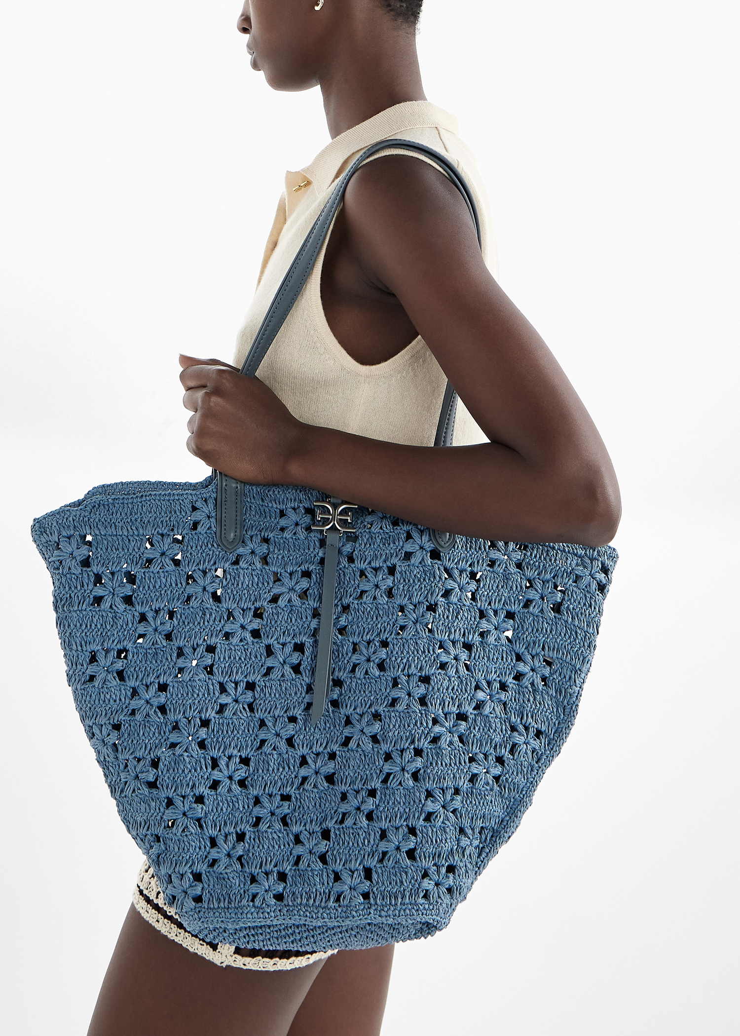 Sam Edelman Layla Floral Fan tote bag for Women - Blue in USA