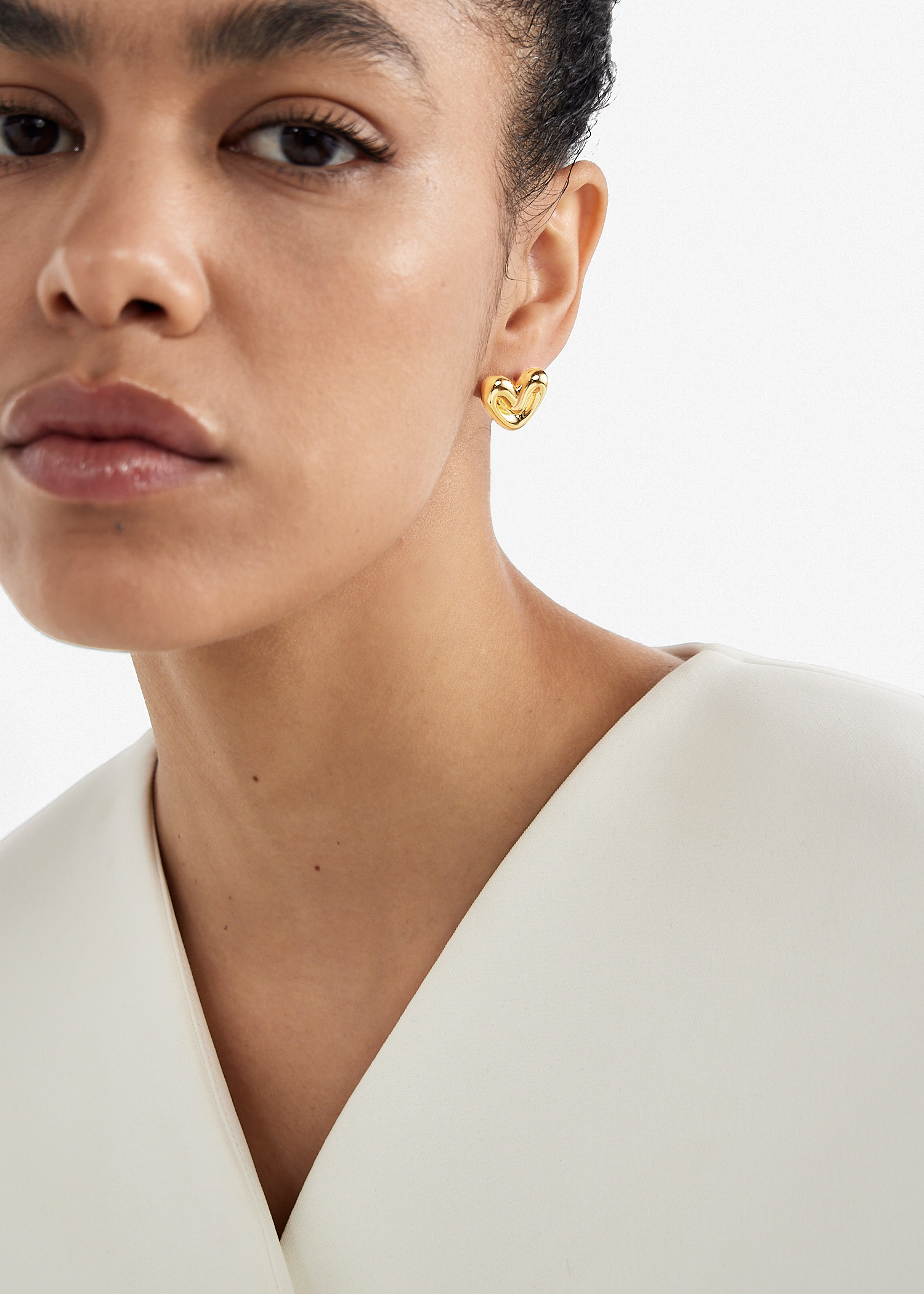 Missoma Puffy Heart stud earrings for Women - Gold in UAE