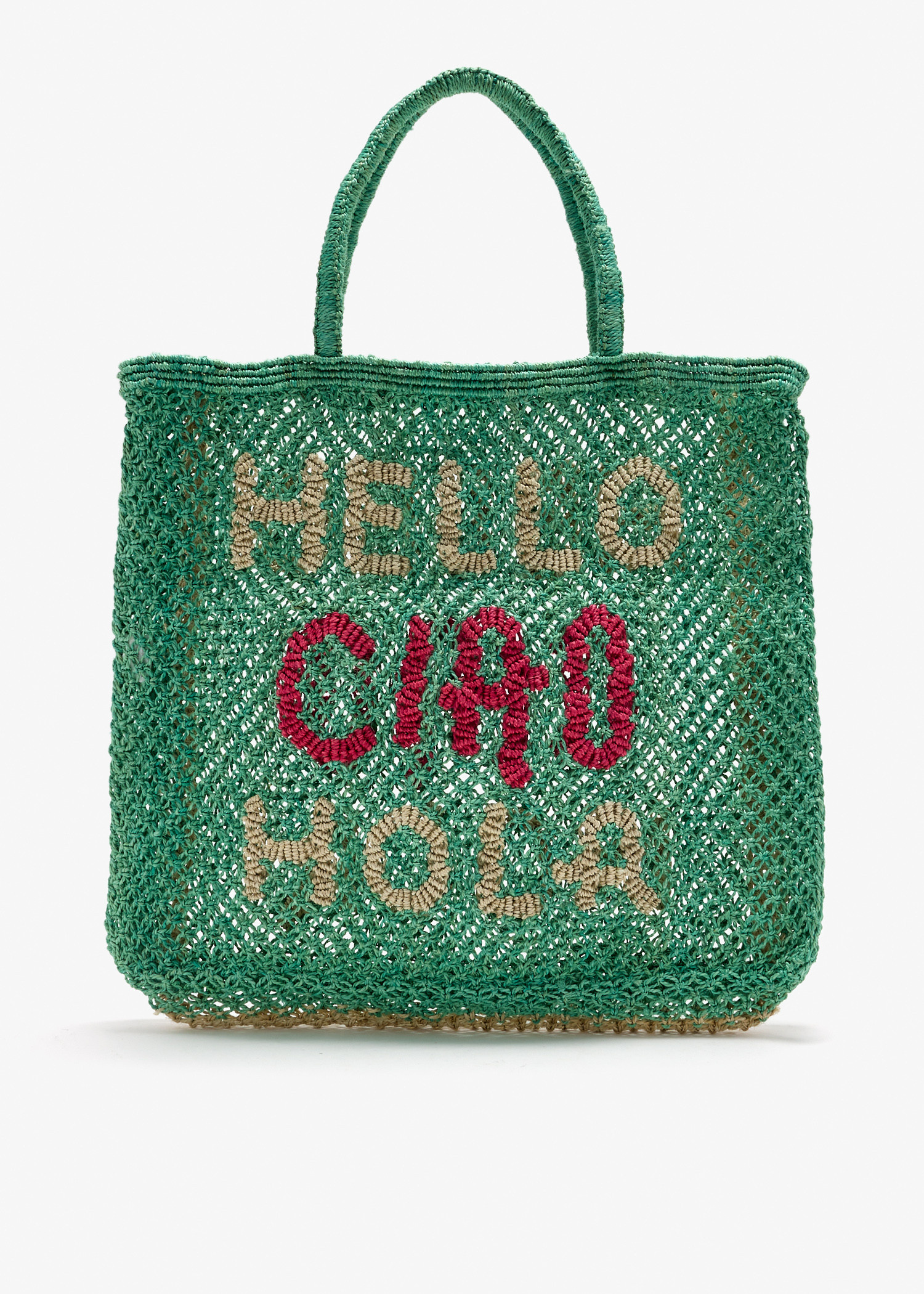 The Jacksons Hello Ciao Hola tote bag for Women - Green in KSA