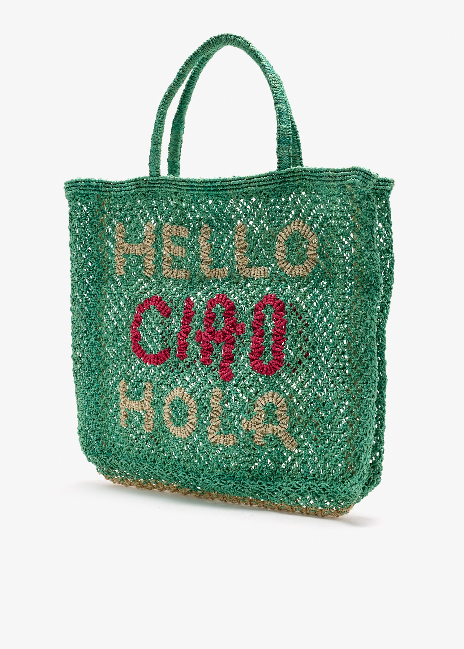 The Jacksons Hello Ciao Hola tote bag for Women - Green in KSA The Jacksons Hello Ciao Hola tote bag for Women - Green in KSA