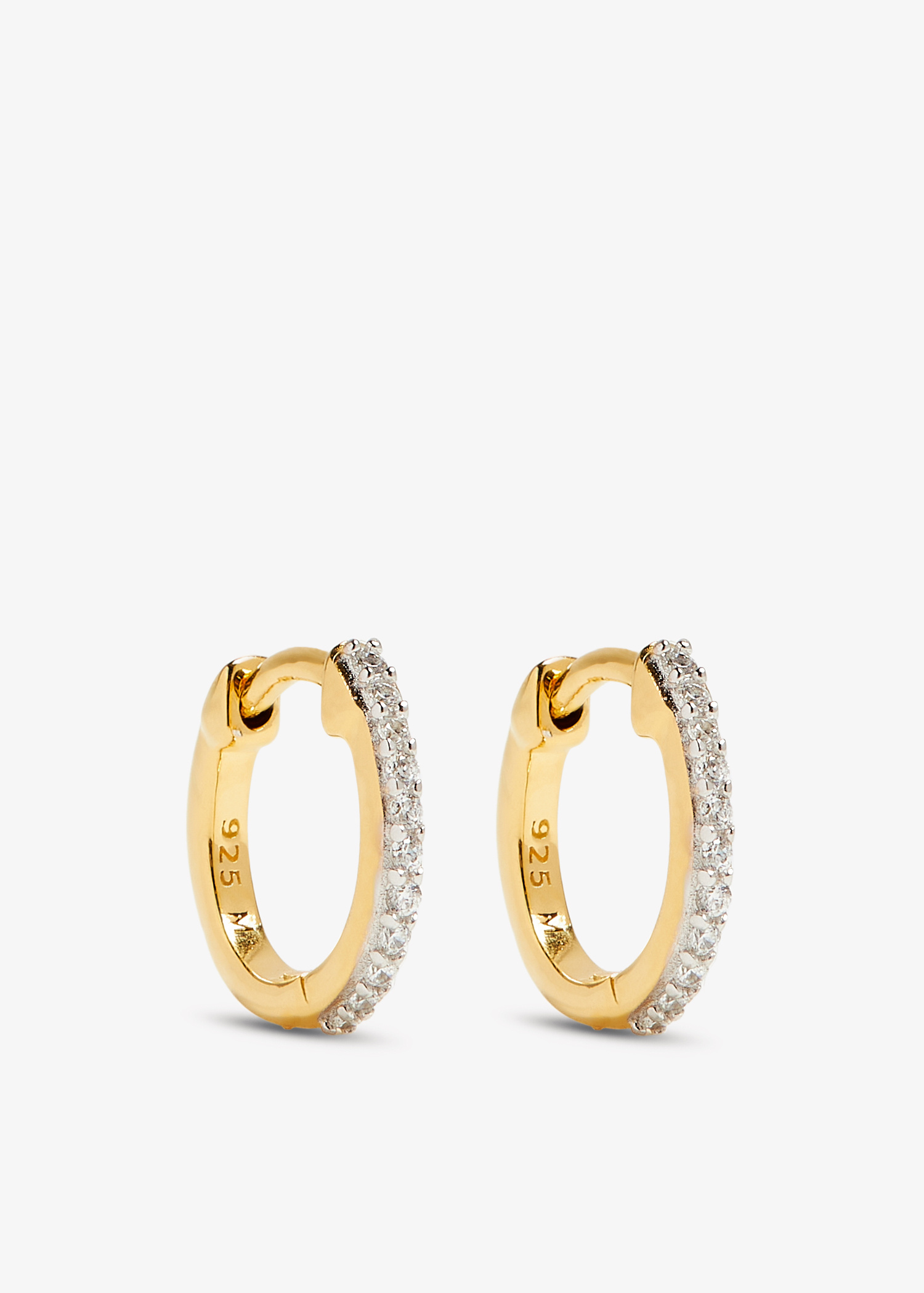 Missoma Classic Pave huggies for Women - Gold in Qatar