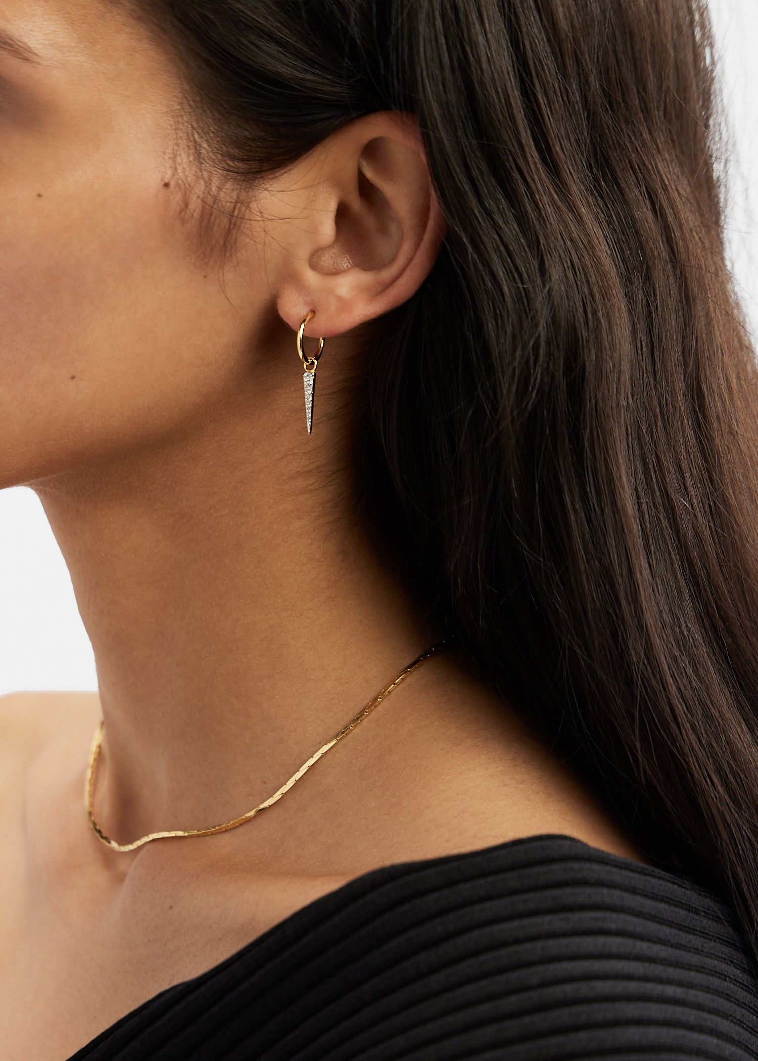 Missoma Mini spike charm hoop earrings for Women - Gold in UAE