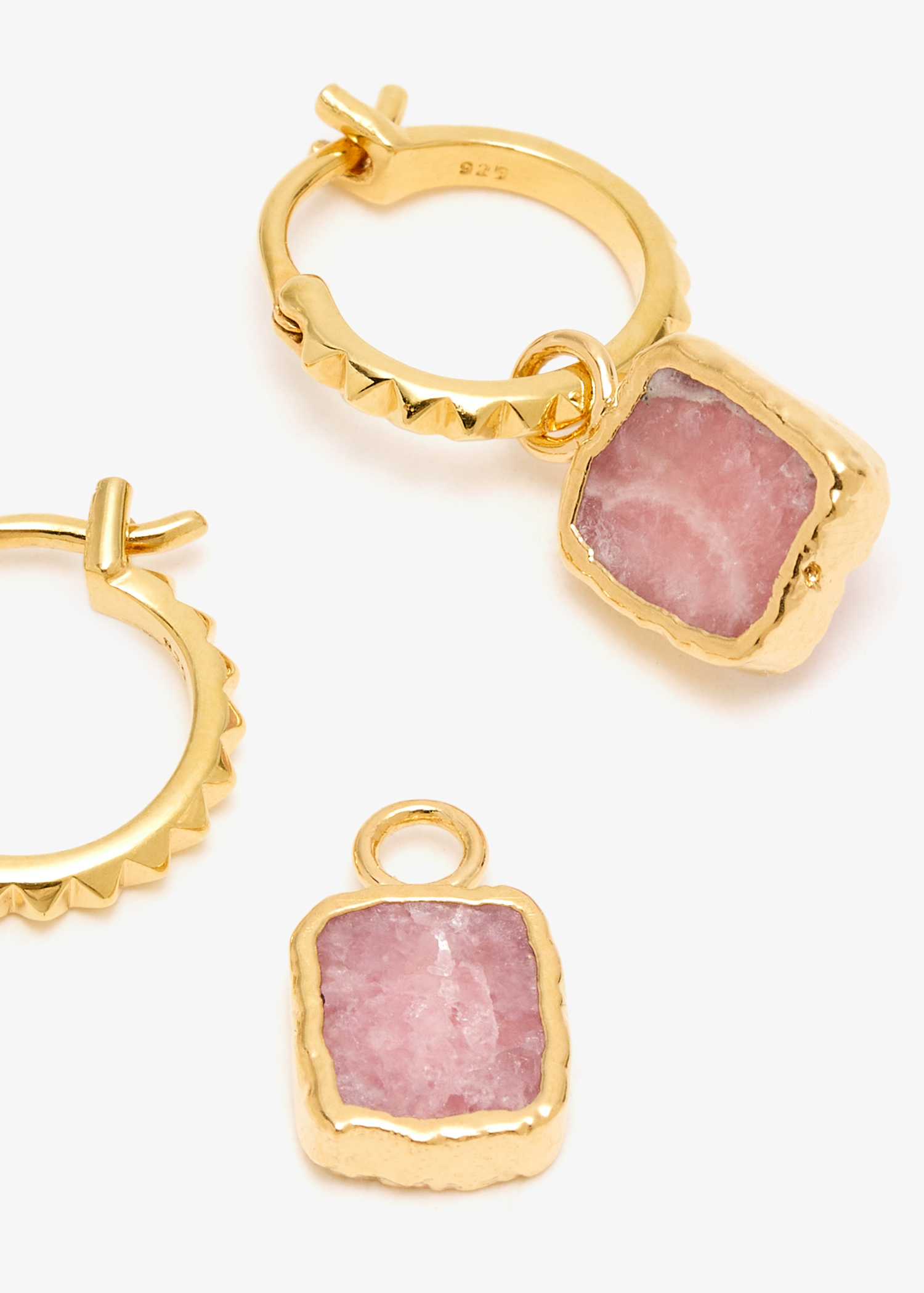 Missoma Pyramid mini drop charm hoop earrings for Women