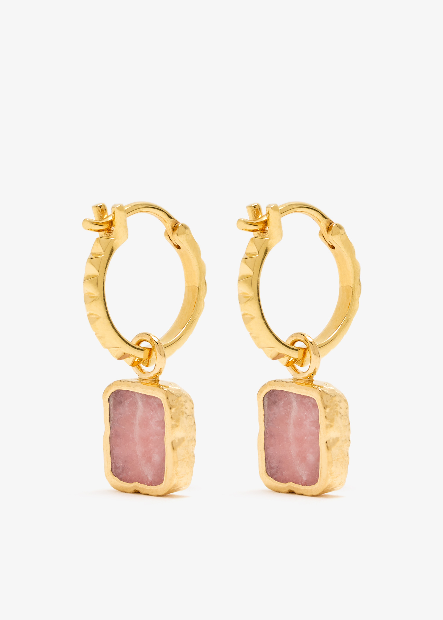 Missoma Pyramid mini drop charm hoop earrings for Women Gold in