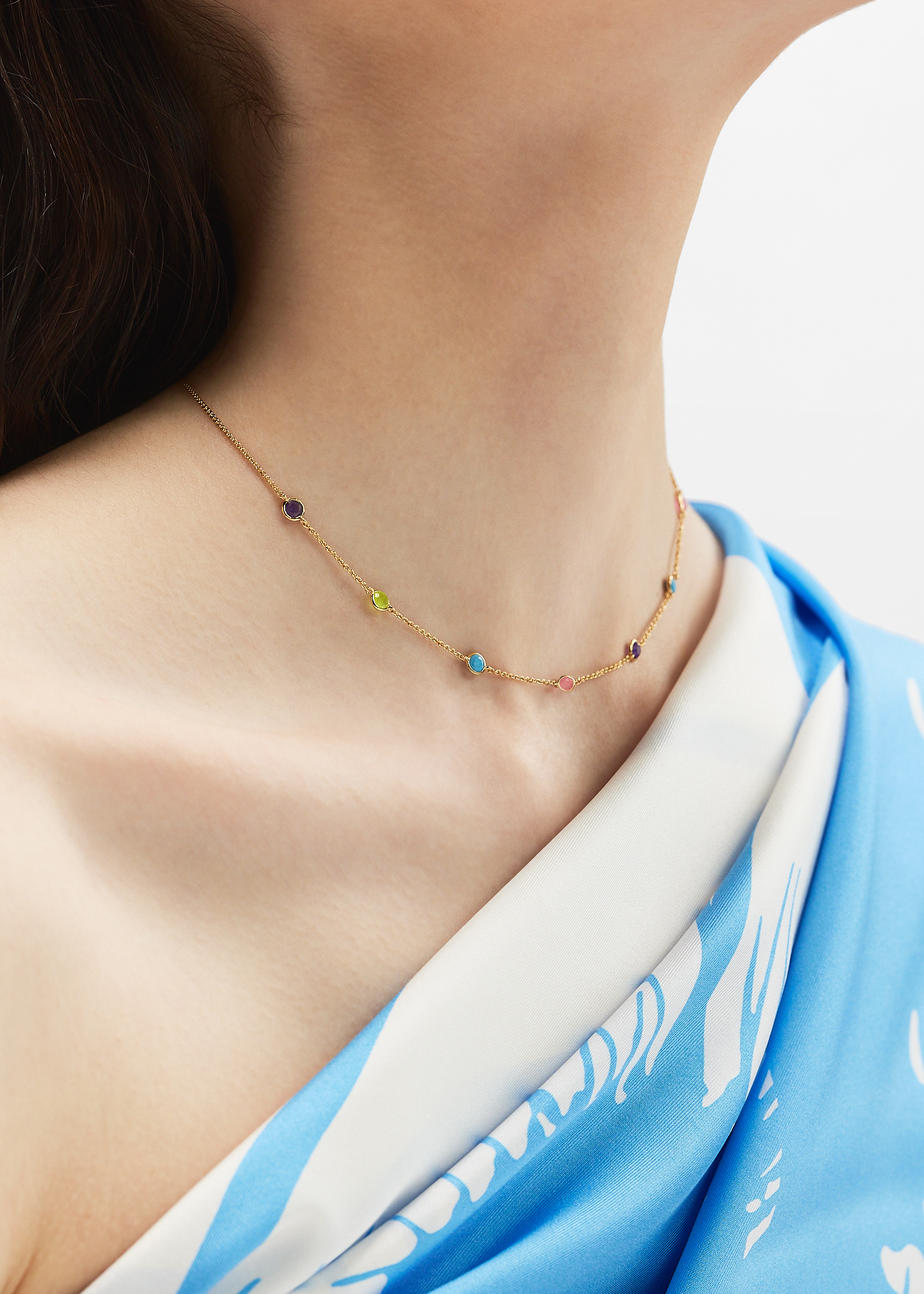 Missoma Hot rox multi gemstone choker for Women - Gold in