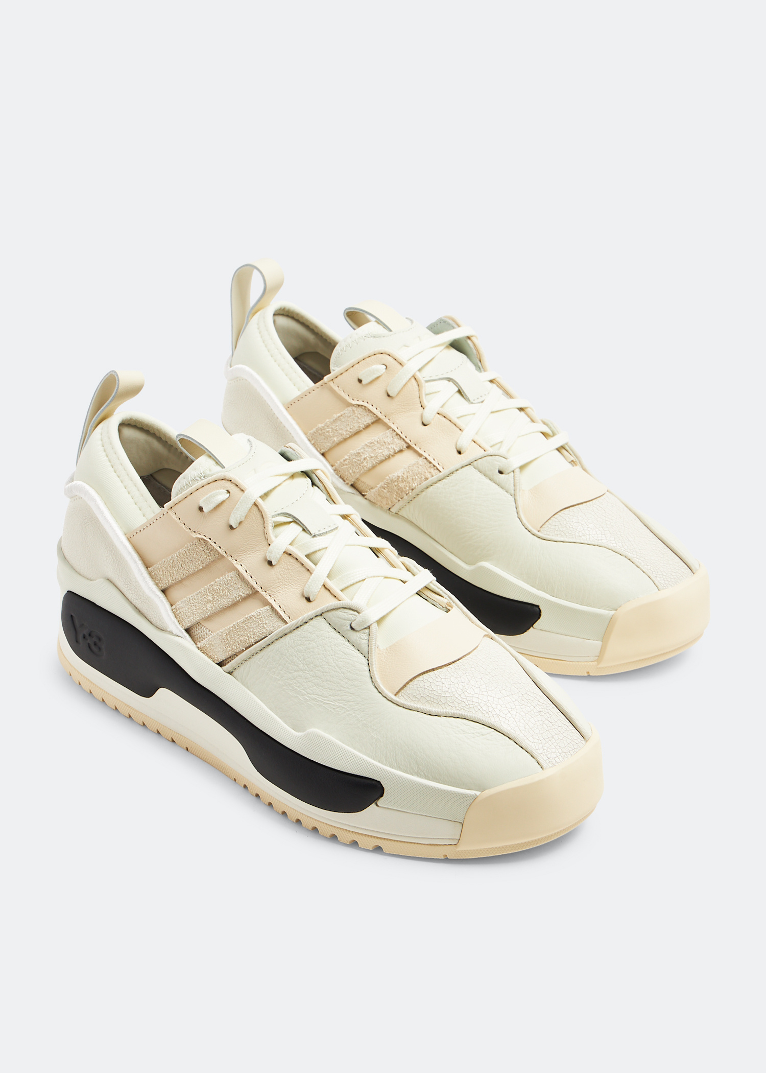 スニーカー Lux Bball Low Sneakers - Y-3 - Leather - White Y-3 Lux B-Ball Leather Sneakers | White | FARFETCH