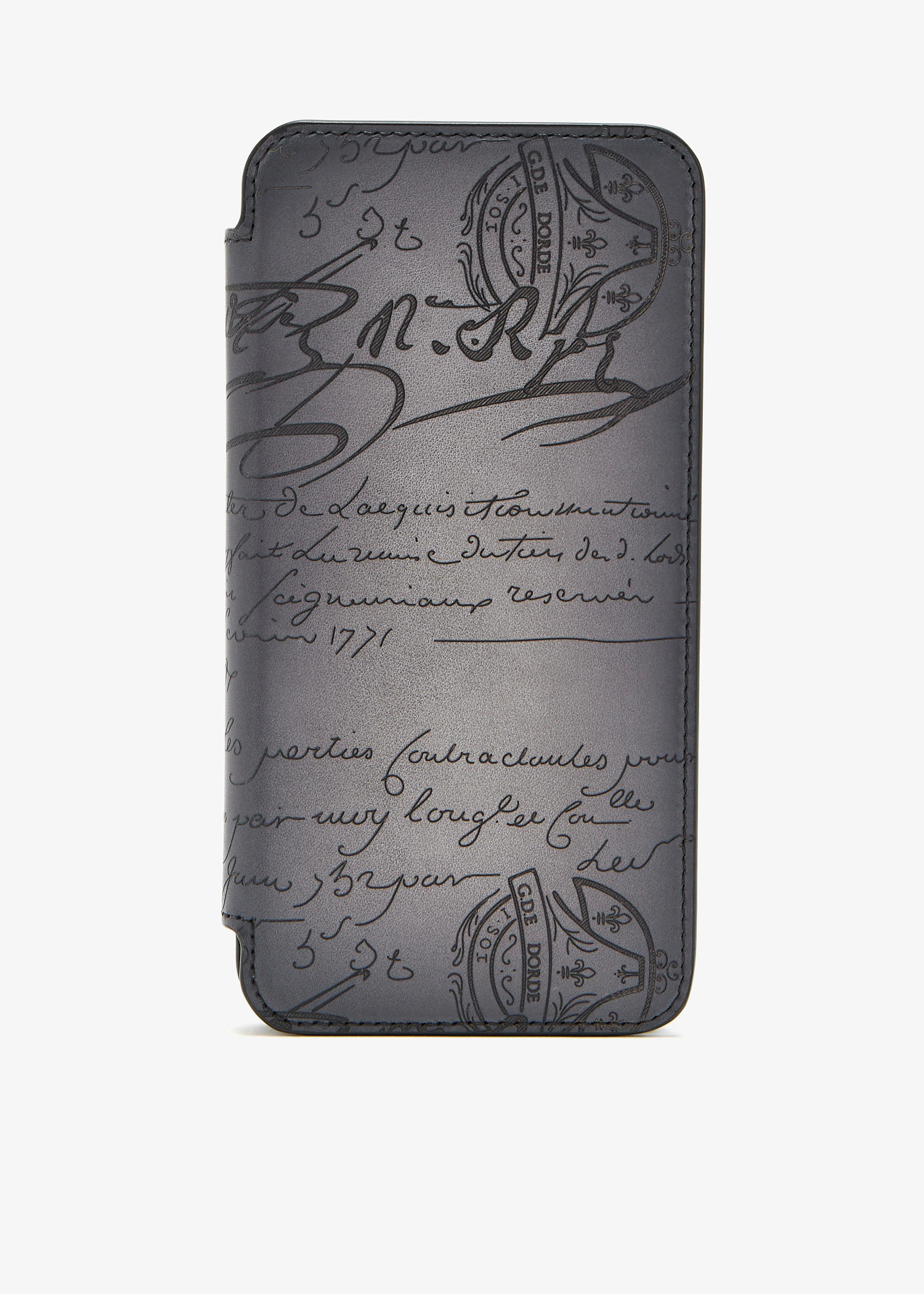 Berluti Scritto iPhone 16 Pro Max Folio case for Men - Grey