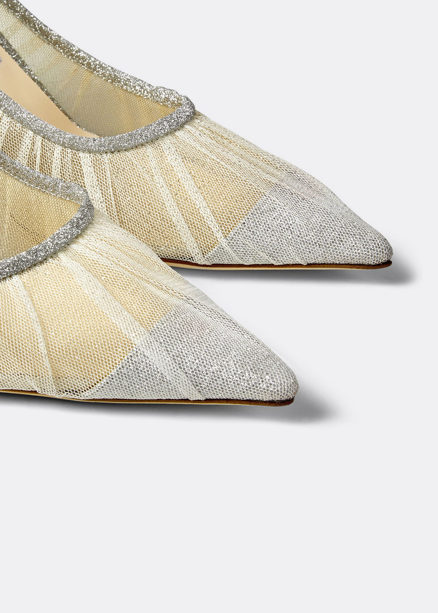 【未使用品】JIMMY CHOO 123 WALSH サイズ36 Chalk Jimmy Choo - Brien Silver Ankle Strap Wedge Sandal, 85mm
