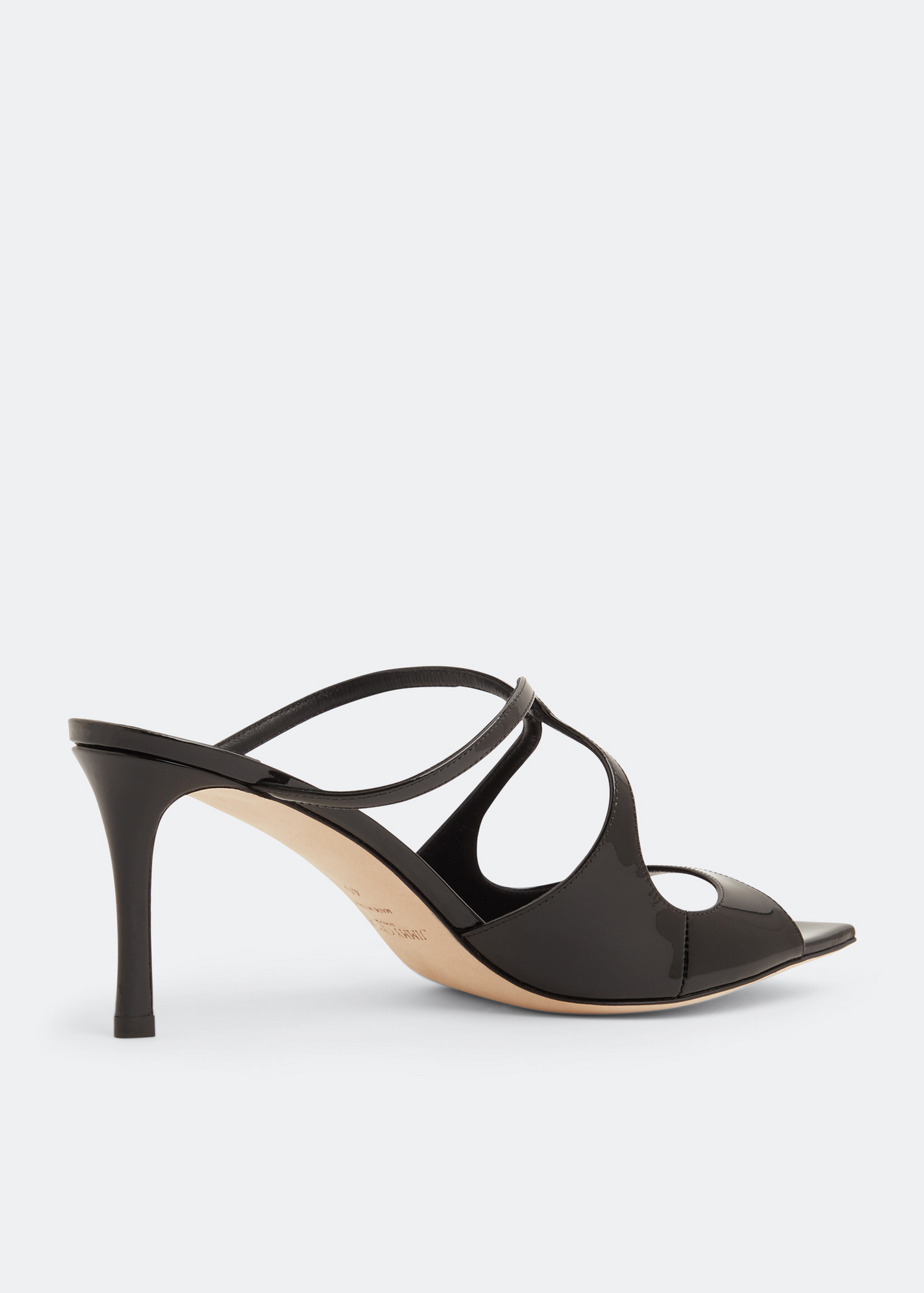 サンダル・ミュール Jimmy Choo Black Nappa Leather And Satin Dila 35 Mules Dila 35 |Black Leather Mule Sandal with Woven Satin Crystals