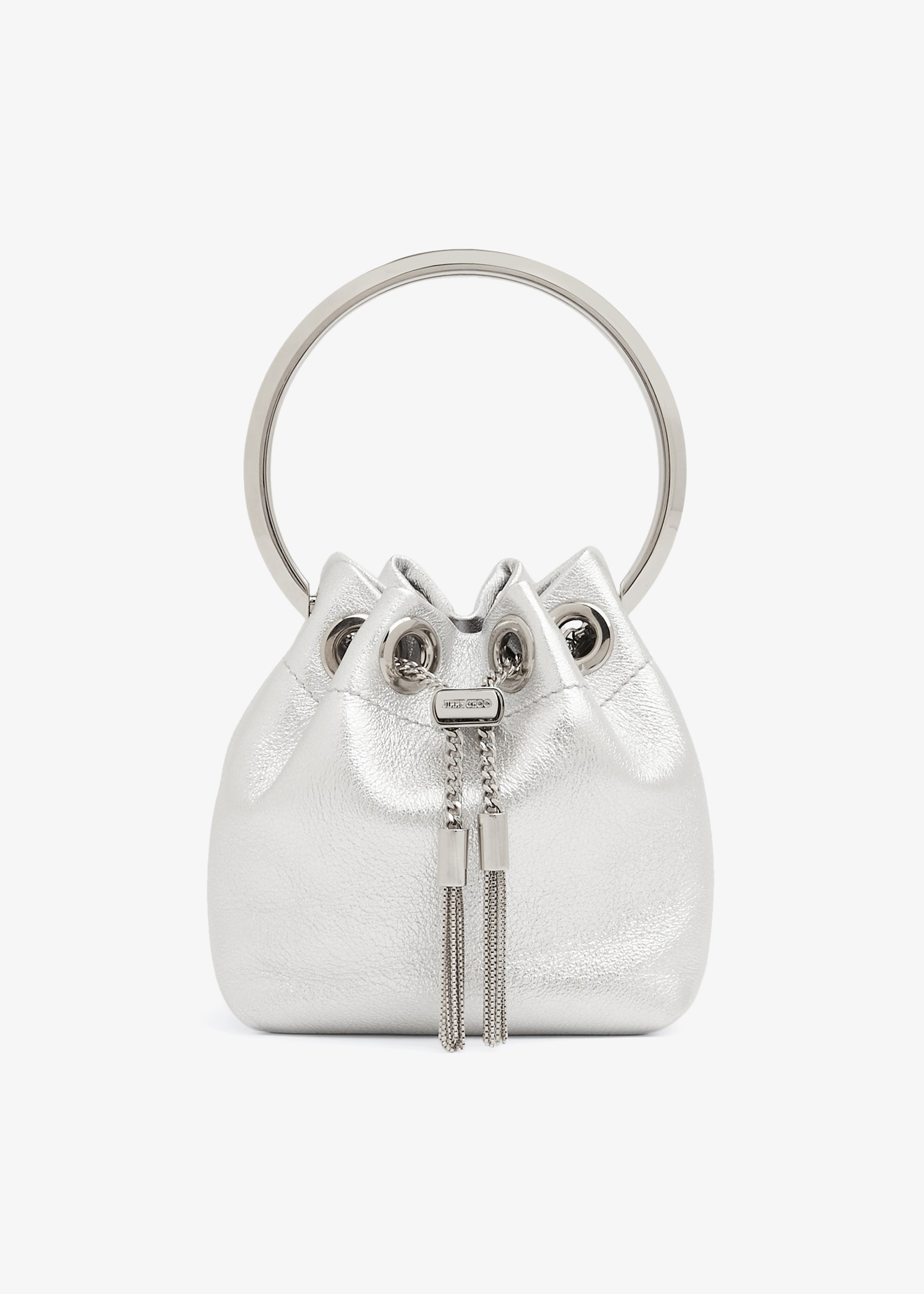Jimmy Choo Micro Bon Bon bucket bag for Women - Silver in