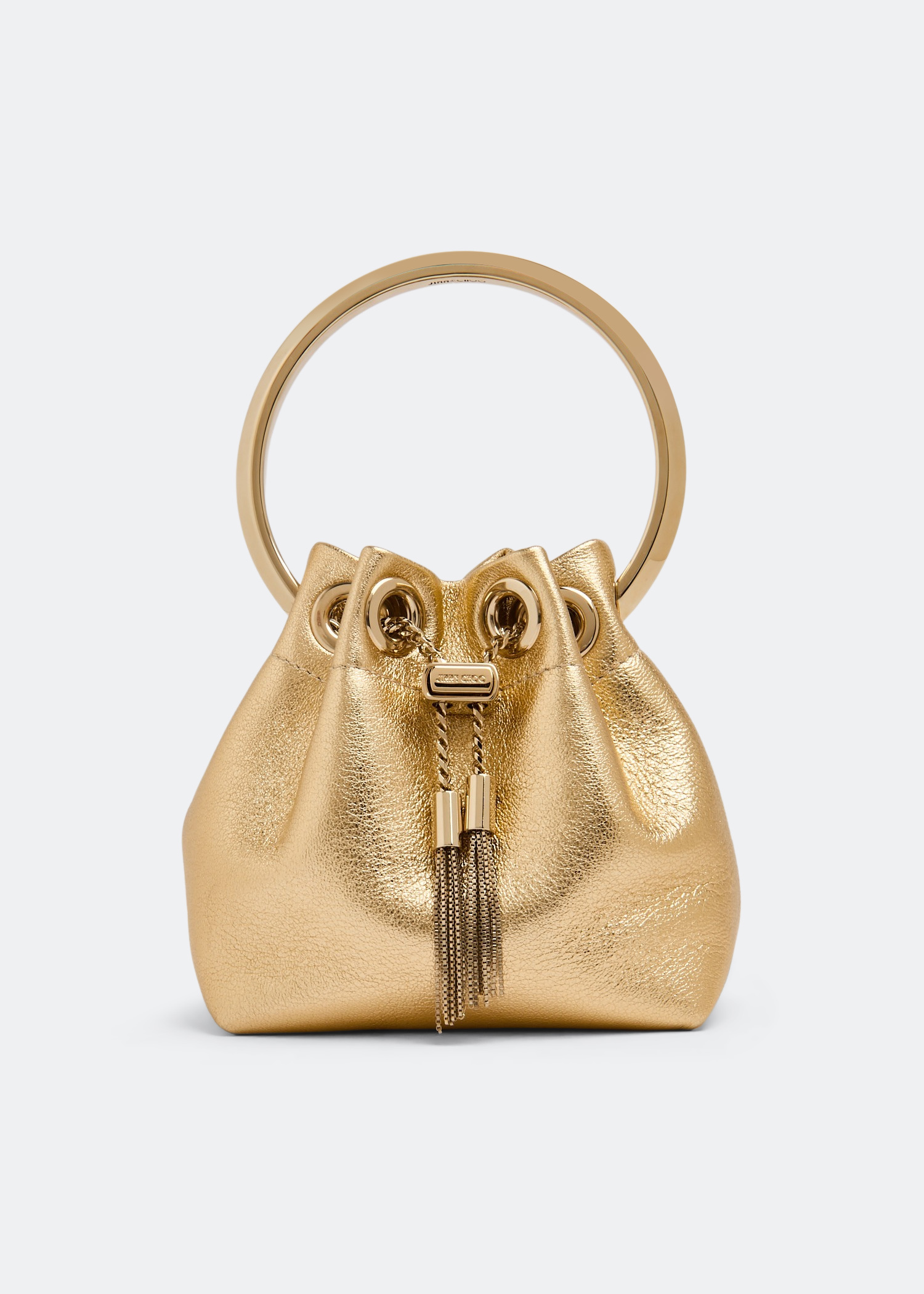 Jimmy Choo Micro Bon Bon bucket bag for Women - Gold in UAE