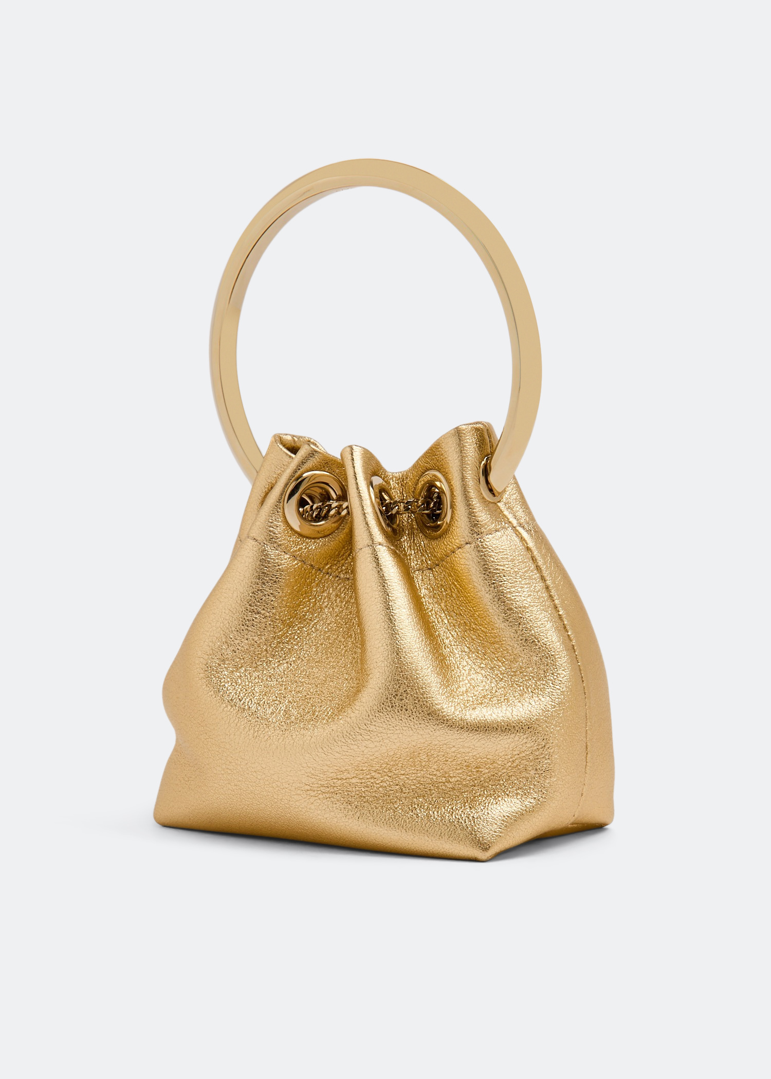 ★JIMMY CHOO★ MICRO BON BON bucket カゴバッグ【完売前に!】 Jimmy Choo Micro Bon Bon bucket bag for Women - Gold in UAE