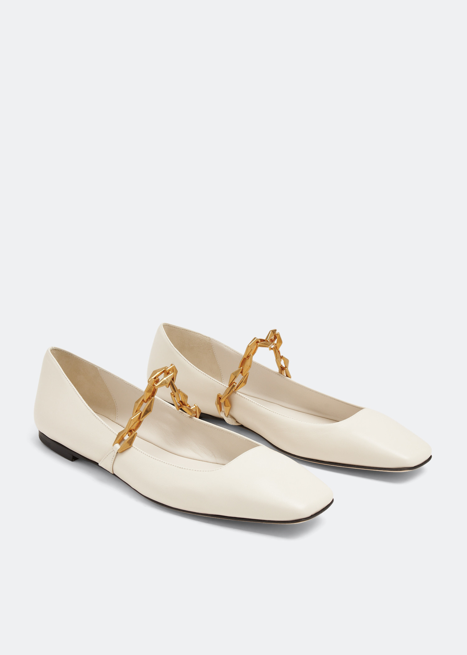 Jimmy choo diamond tilda 女士芭蕾平底鞋- 白色阿联酋| level shoes
