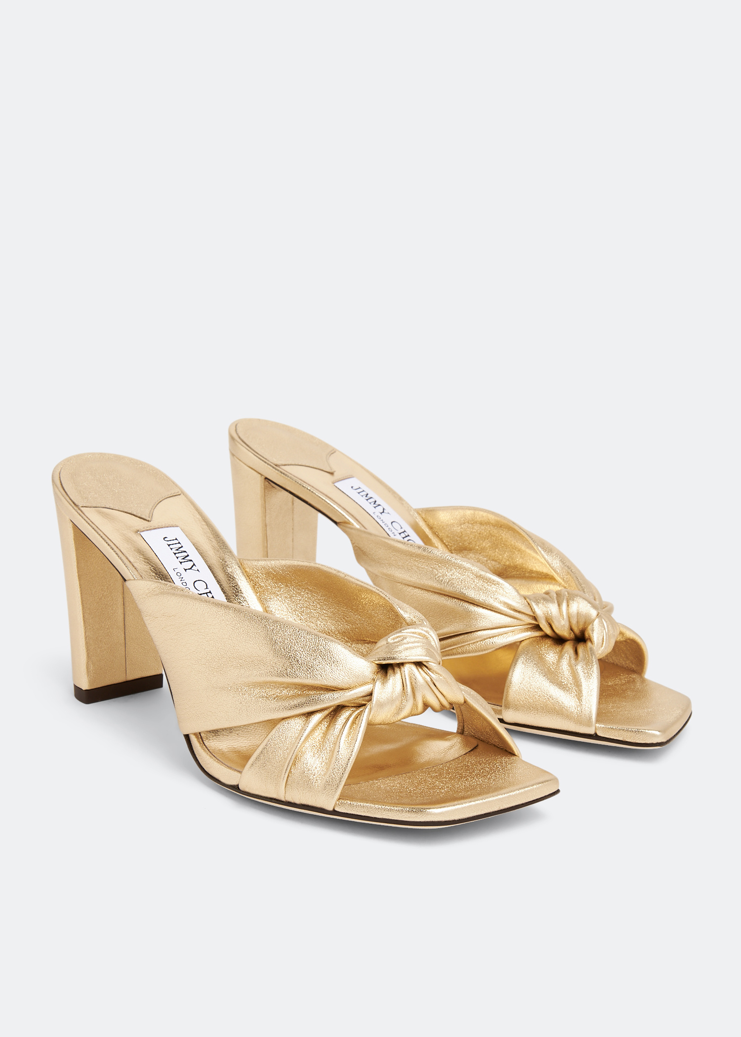 Jimmy Choo Avenue 85 mules for Women - Gold in UAE | Level Shoes