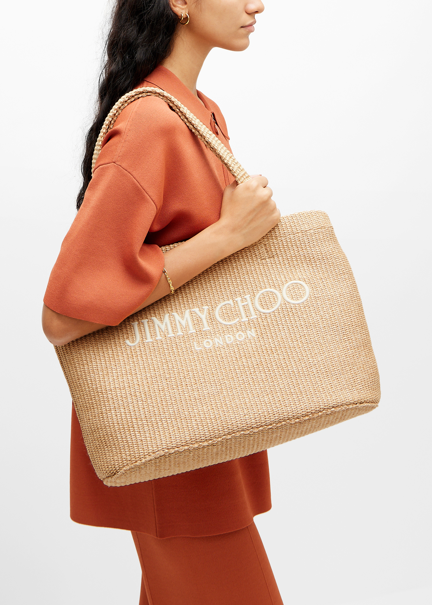【Jimmy Choo】BEACH TOTE E/W M◆0000095137TZI Jimmy Choo Beach London East-West Tote Bag | Neiman Marcus